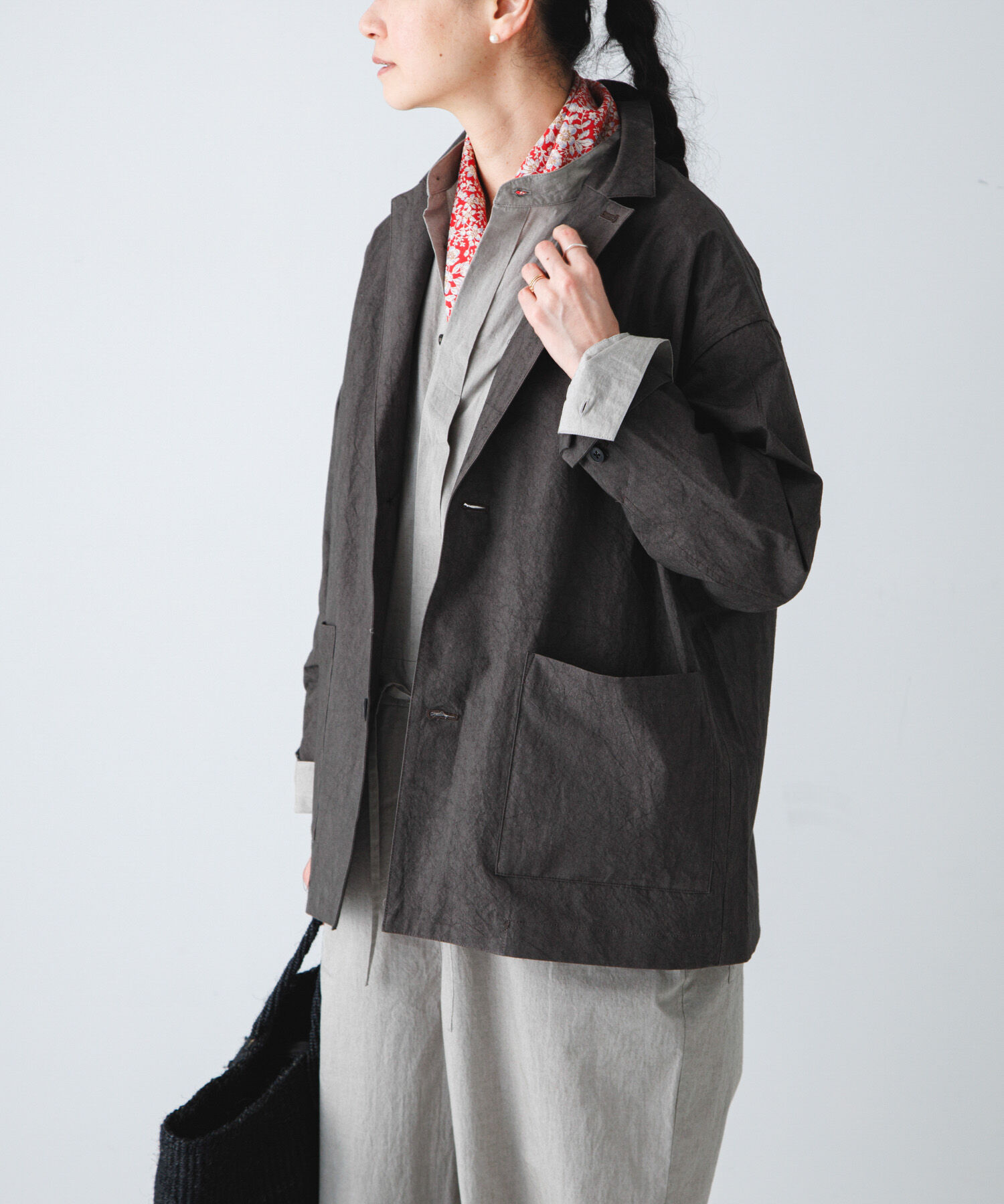 かぐれ「『ユニセックス』コットンテーラードジャケット」|その他|チャコールグレー