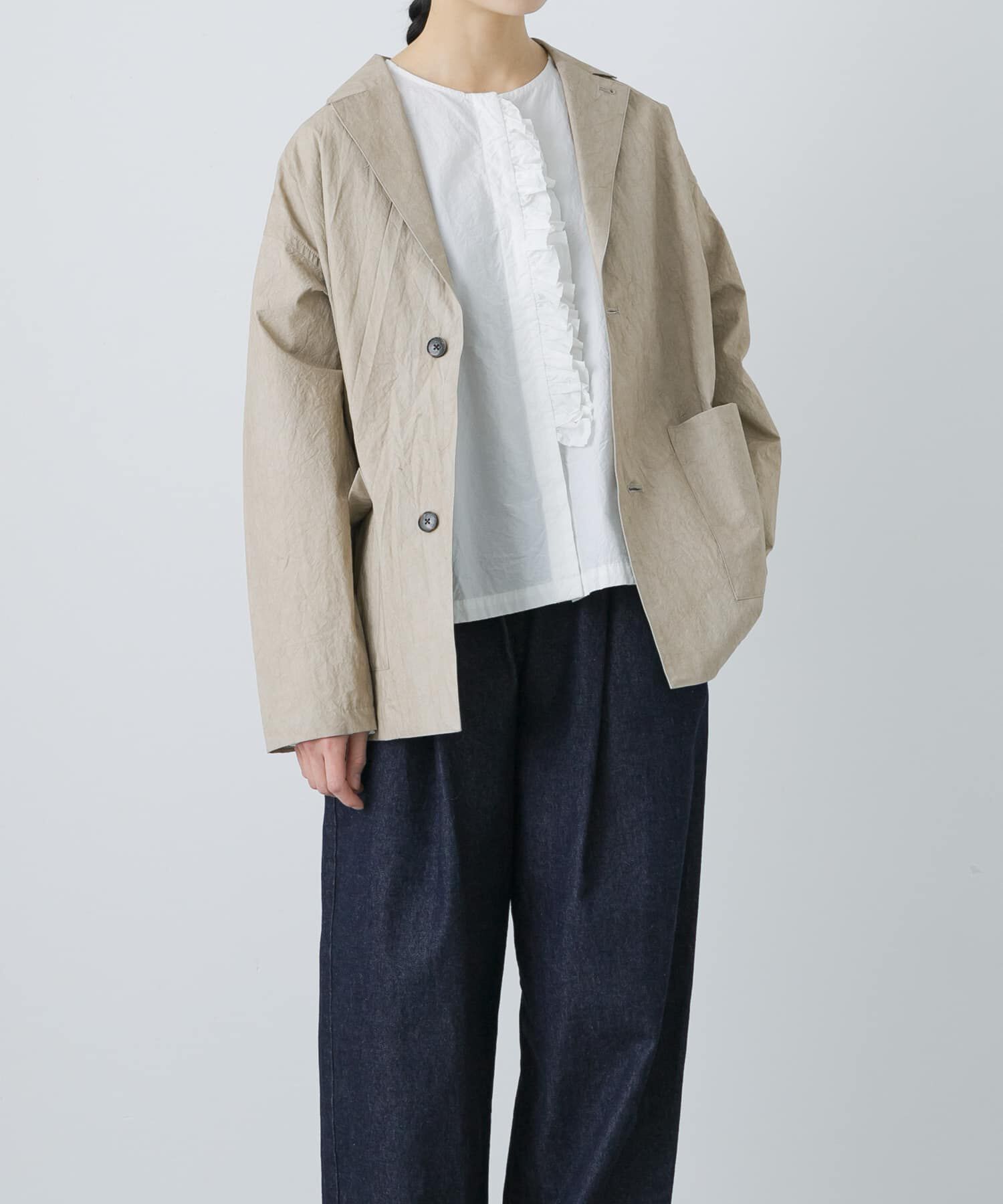 かぐれ「『ユニセックス』コットンテーラードジャケット」|その他|ベージュ