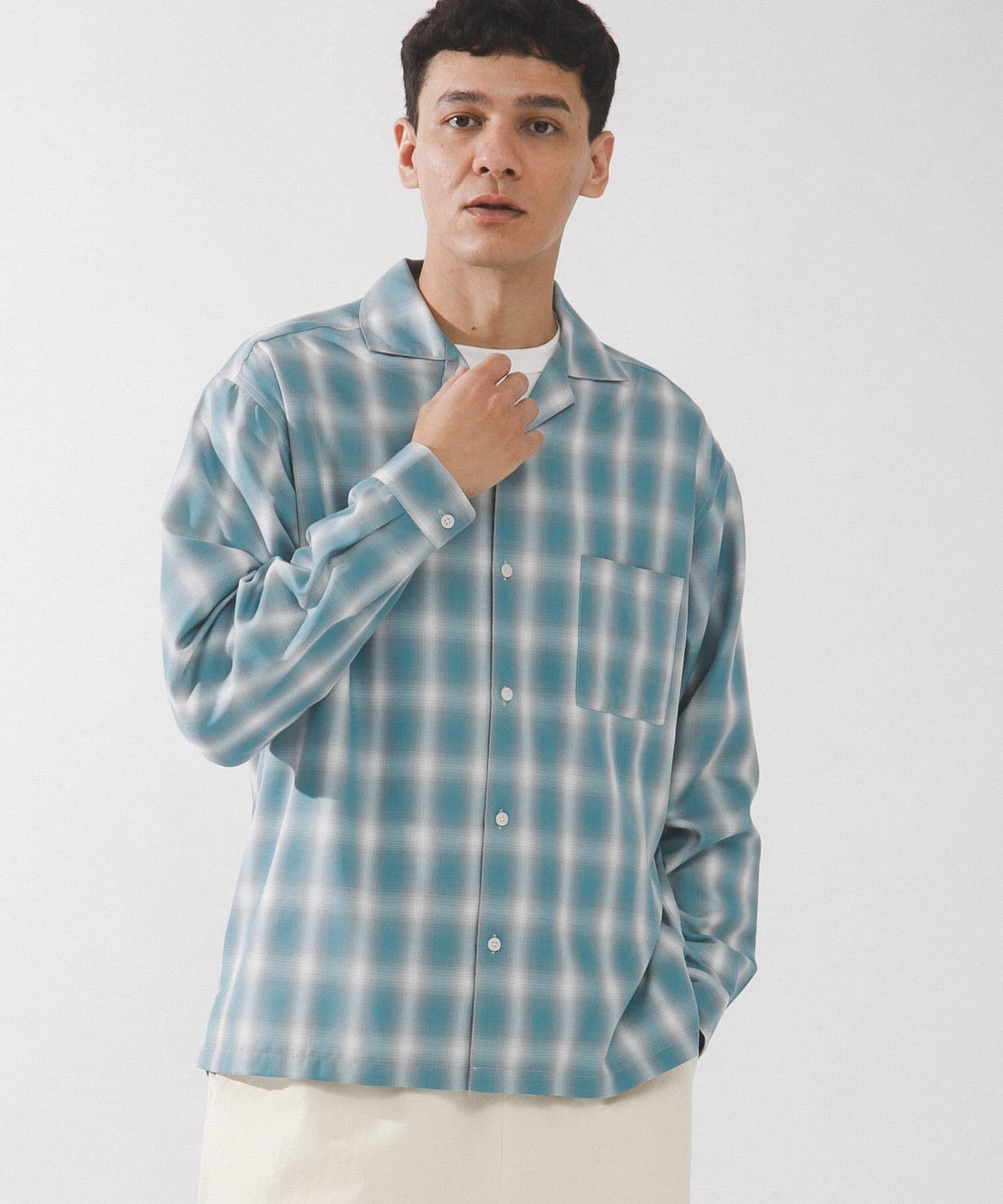 Sonny Label 「オンブレチェックロングスリーブシャツ」|シャツ・ブラウス|ブルー系その他