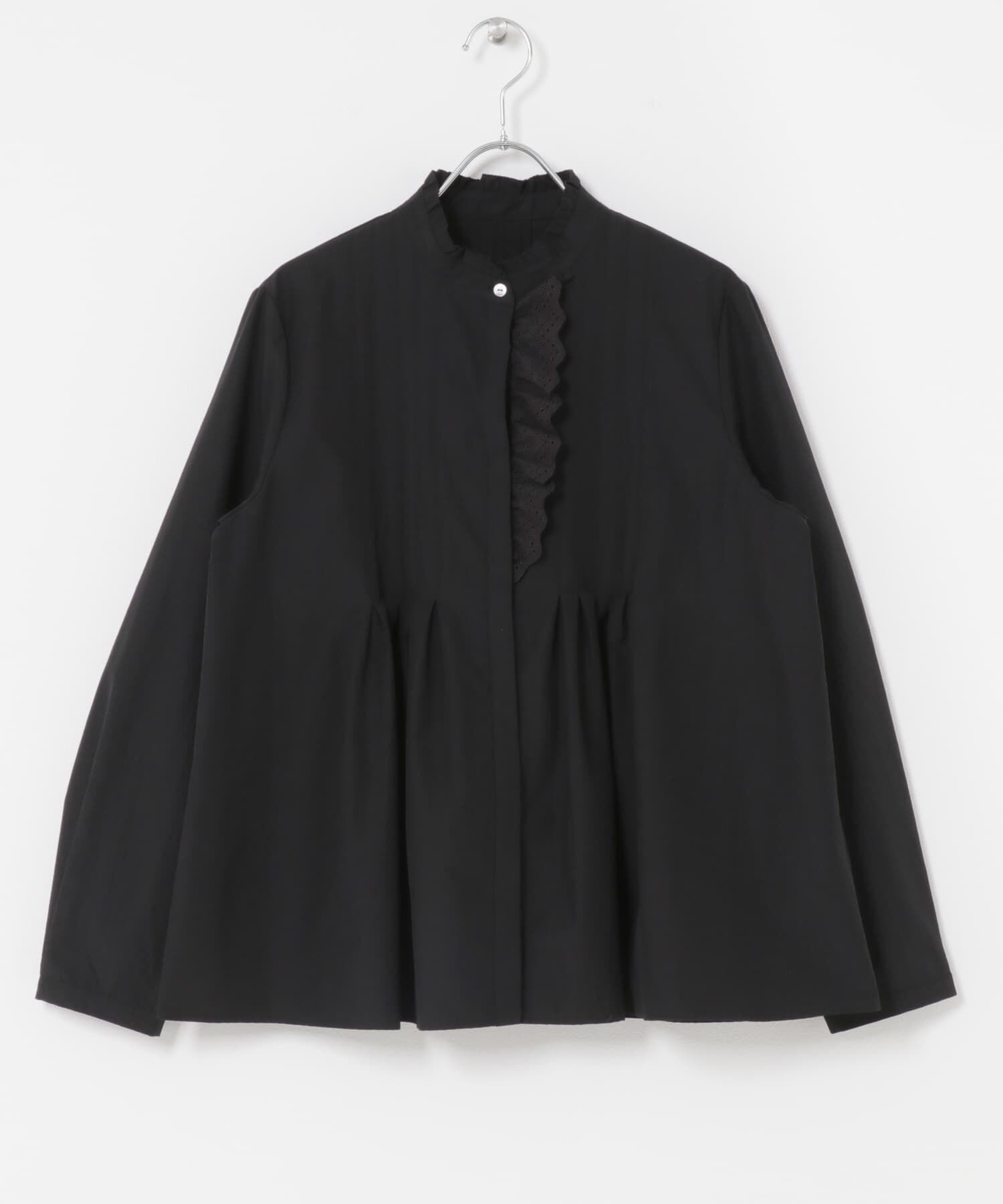 URBAN RESEARCH ROSSO「『WEB限定』フリルネックレースデザインシャツブラウス」|シャツ・ブラウス|