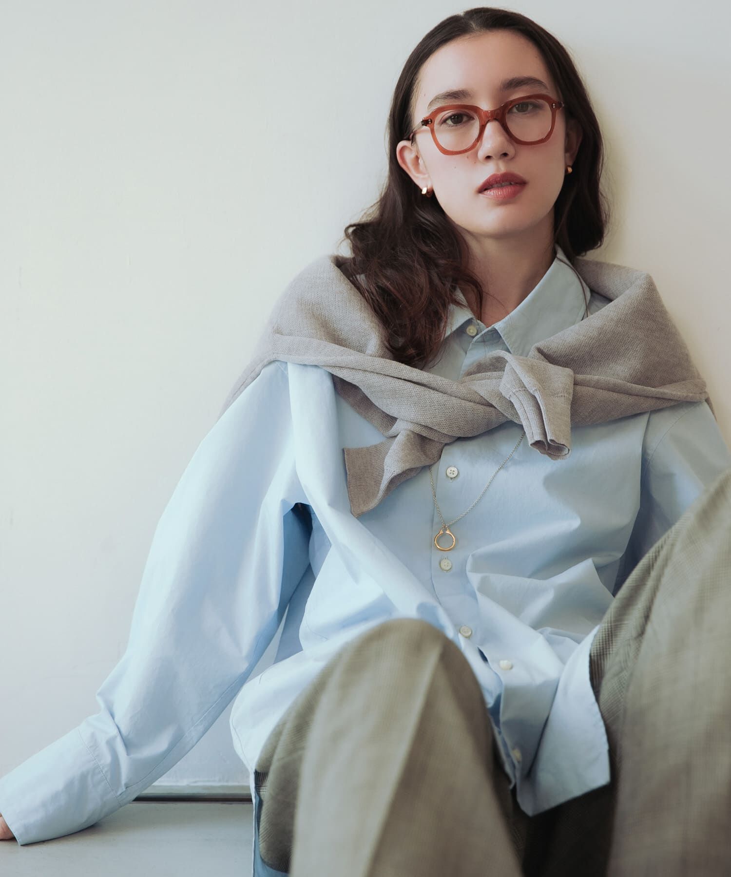 URBAN RESEARCH「ガーメントダイコットンオーバーシャツ」|シャツ・ブラウス|ブルー系その他