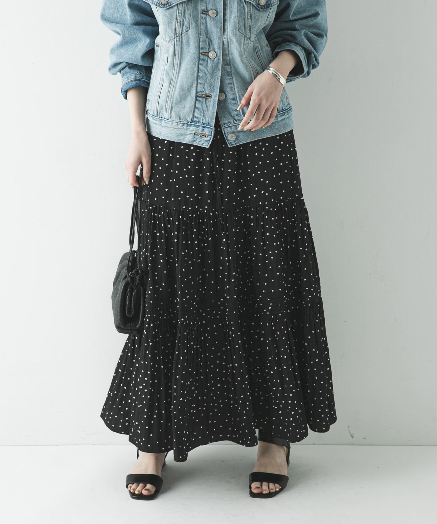 URBAN RESEARCH「ギャザーティアードドットスカート」|スカート|