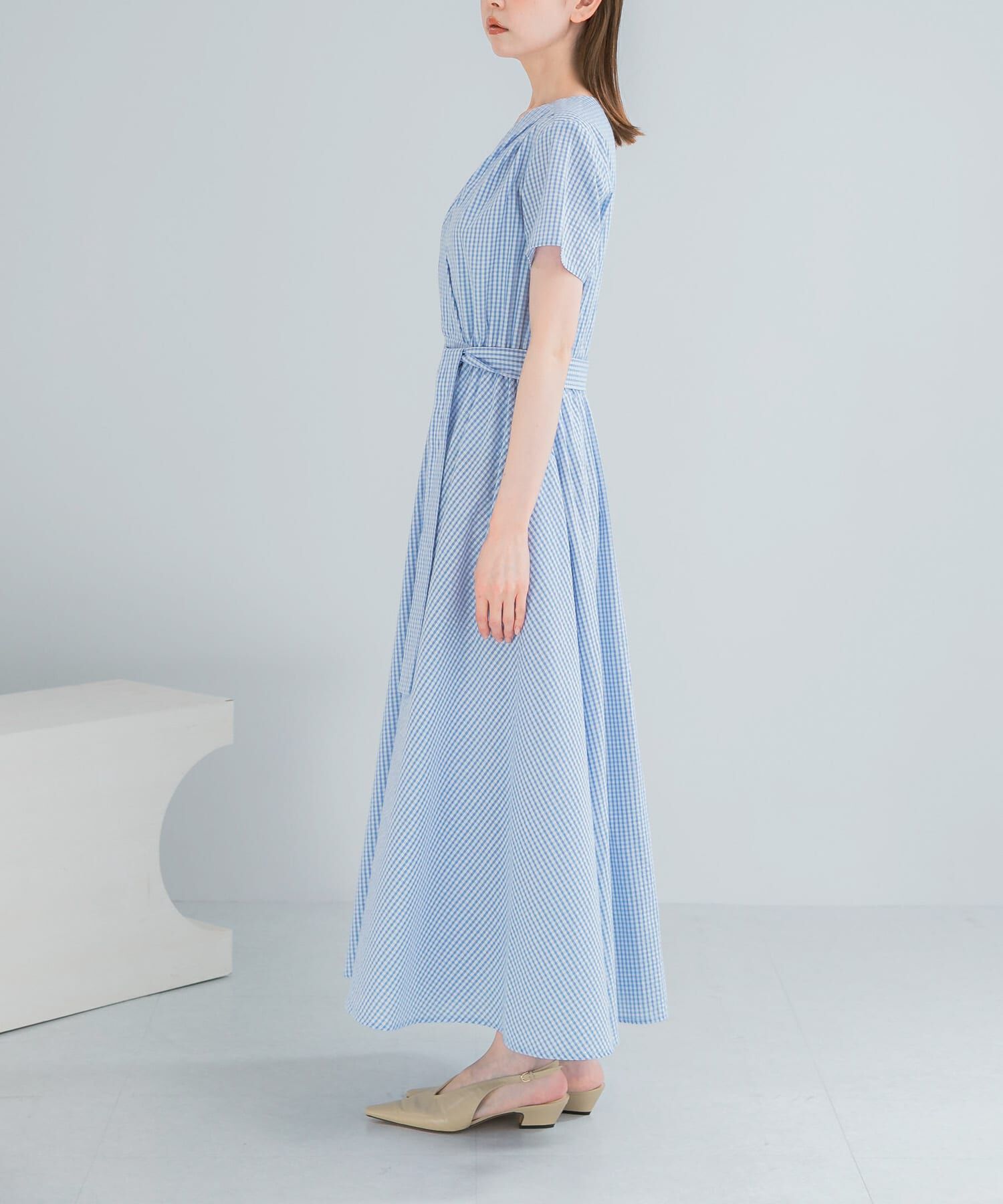 URBAN RESEARCH ROSSO「『WEB限定』チェックカシュクールワンピース」|ワンピース|