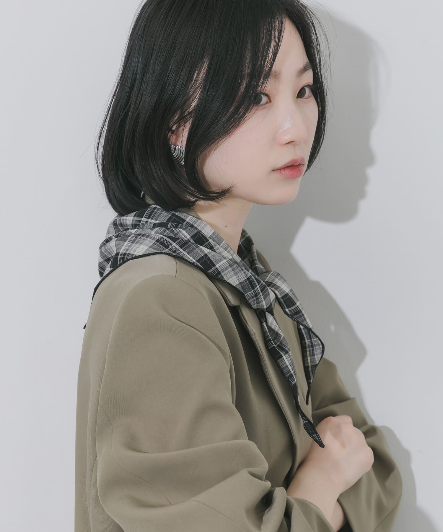 SMELLY「チェックサンカクスカーフ」|バンダナ・スカーフ|