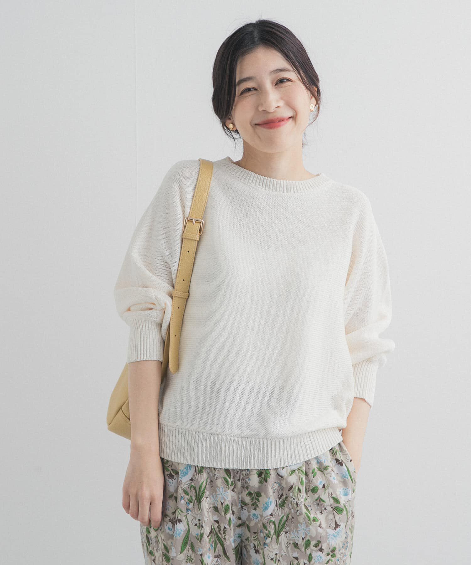 URBAN RESEARCH DOORS「リネン混スラブドルマンニット」|ニット・セーター|