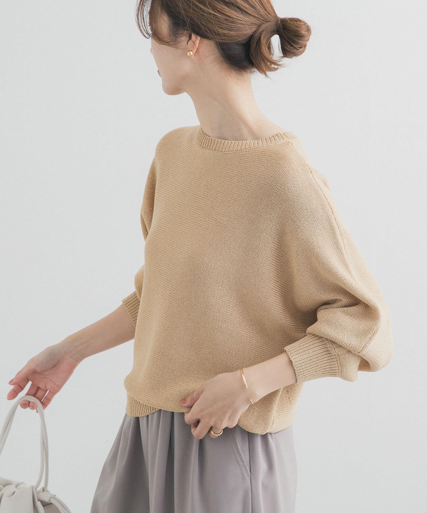 URBAN RESEARCH DOORS「リネン混スラブドルマンニット」|ニット・セーター|