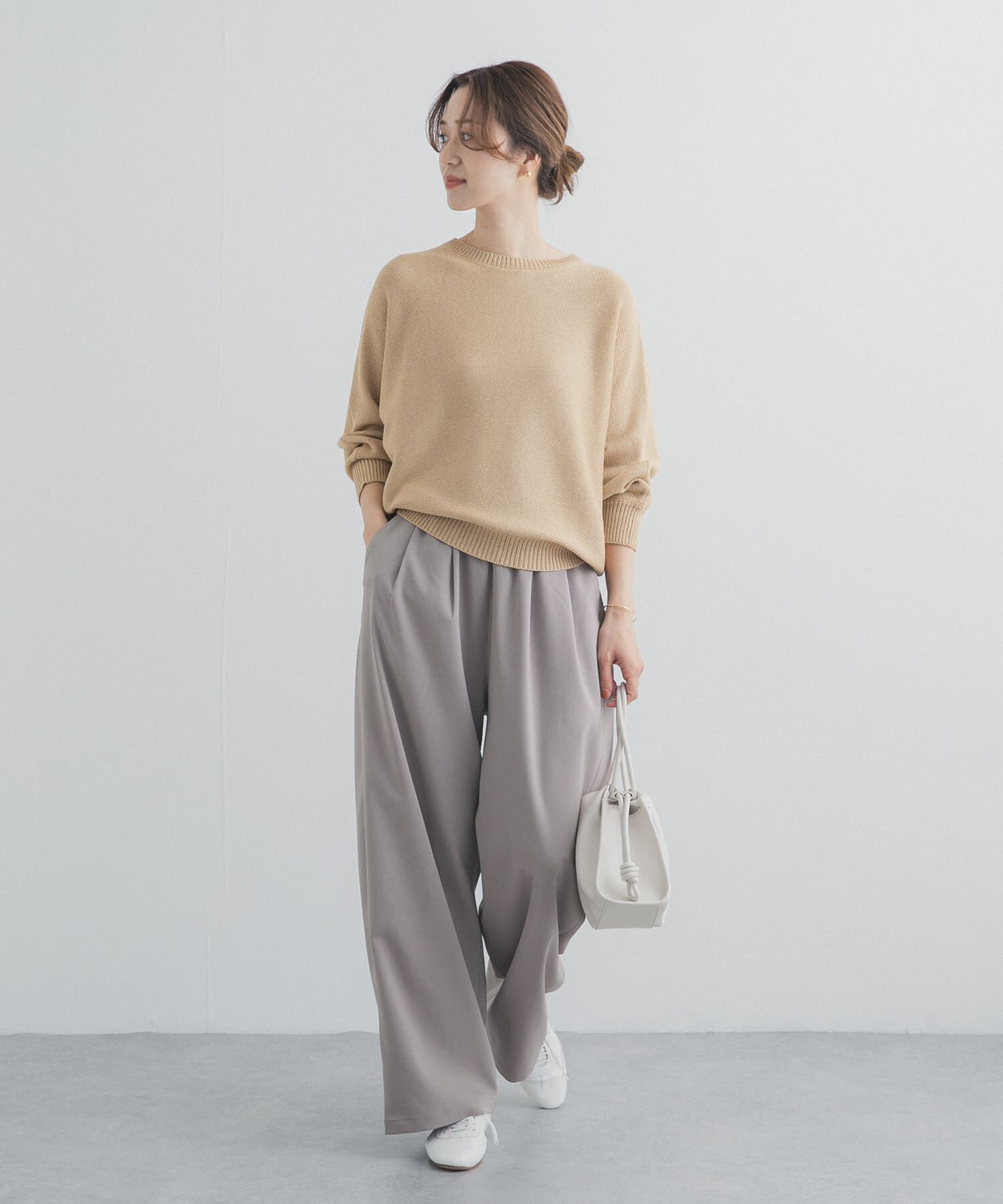 URBAN RESEARCH DOORS「リネン混スラブドルマンニット」|ニット・セーター|