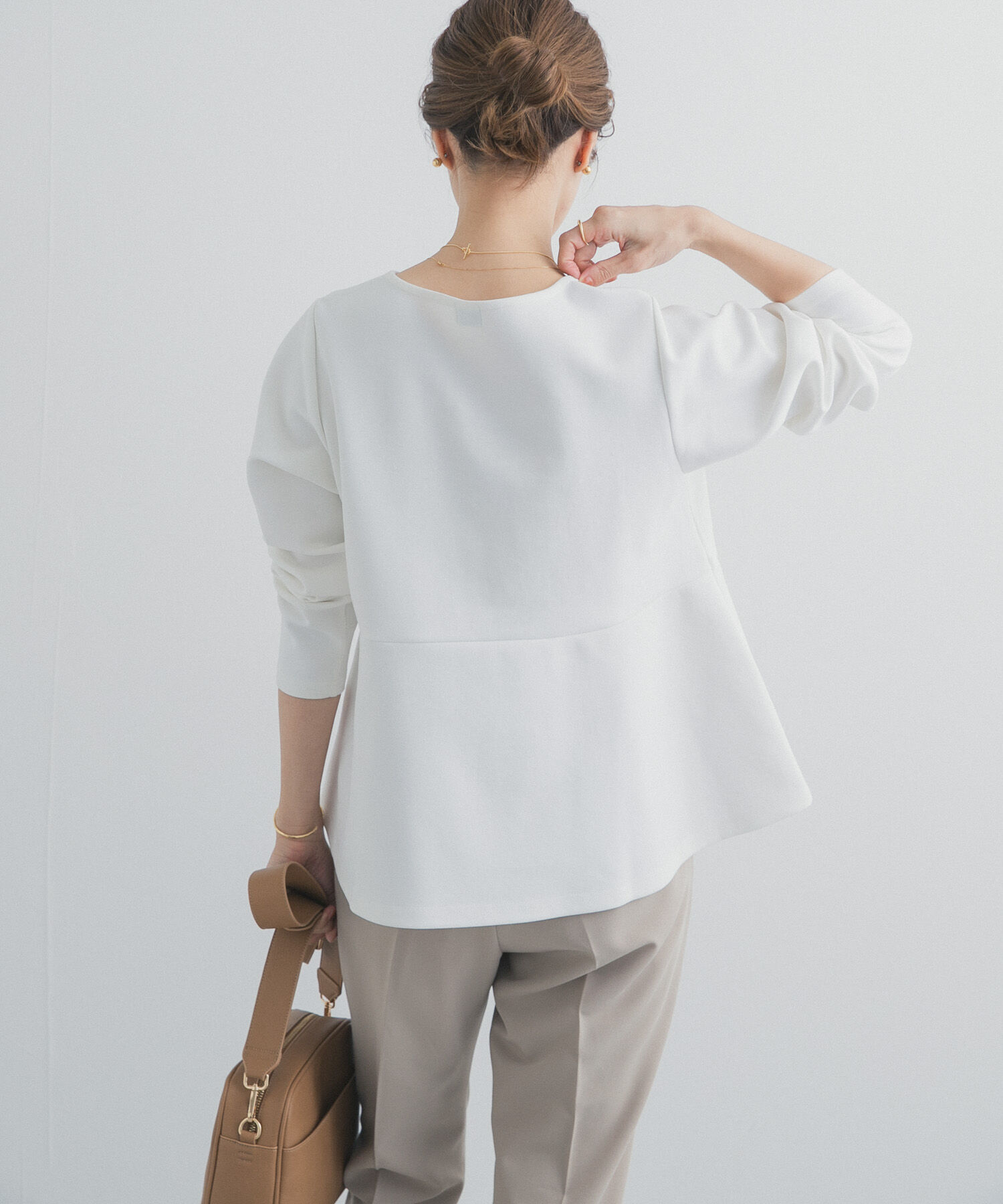 URBAN RESEARCH DOORS「ポンチペプラムプルオーバー」|Tシャツ・カットソー|