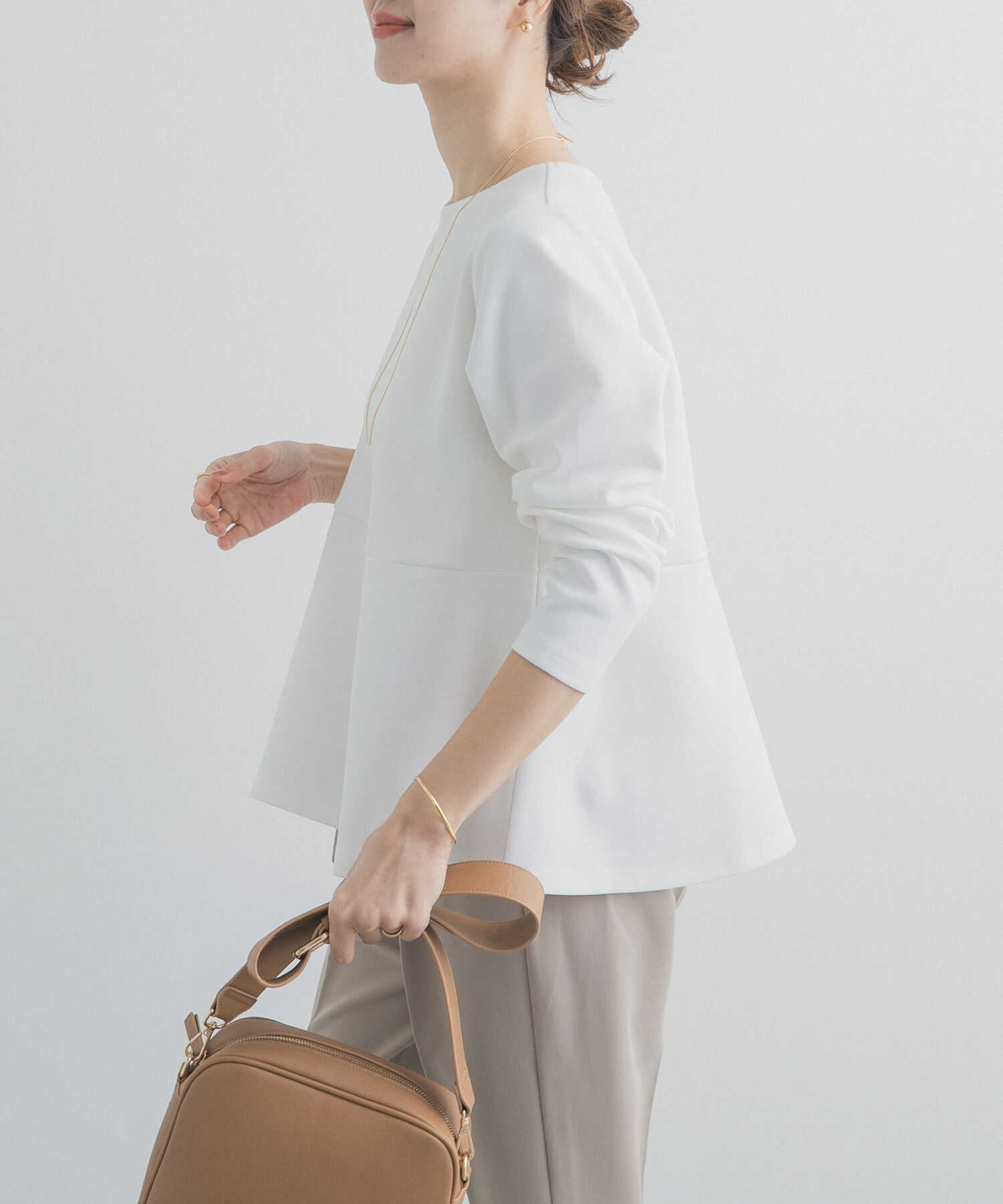 URBAN RESEARCH DOORS「ポンチペプラムプルオーバー」|Tシャツ・カットソー|