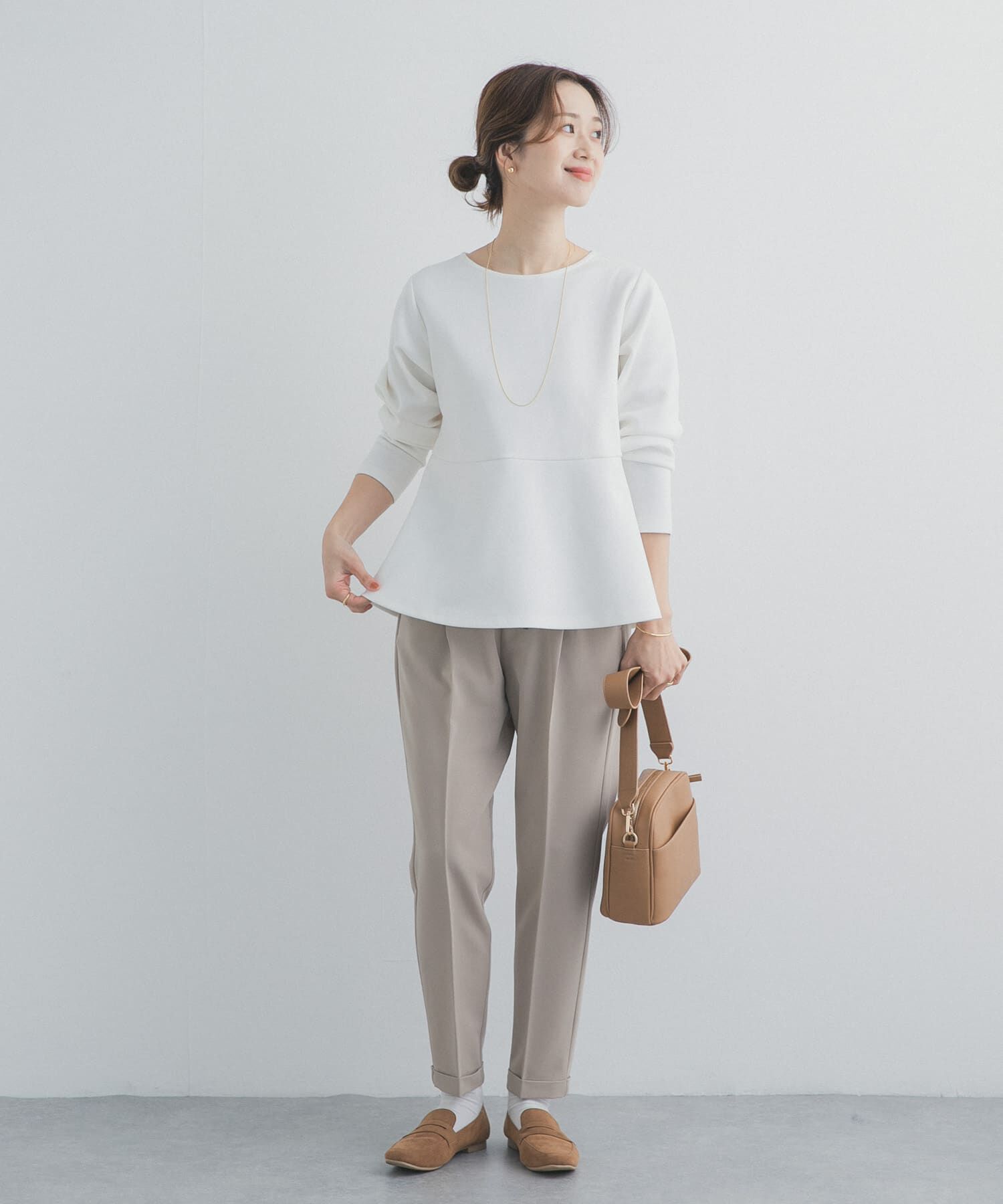 URBAN RESEARCH DOORS「ポンチペプラムプルオーバー」|Tシャツ・カットソー|