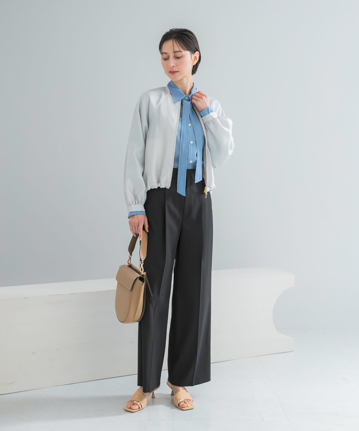 URBAN RESEARCH ROSSO「ビンテージツイルライトブルゾン」|ブルゾン・スタジャン|