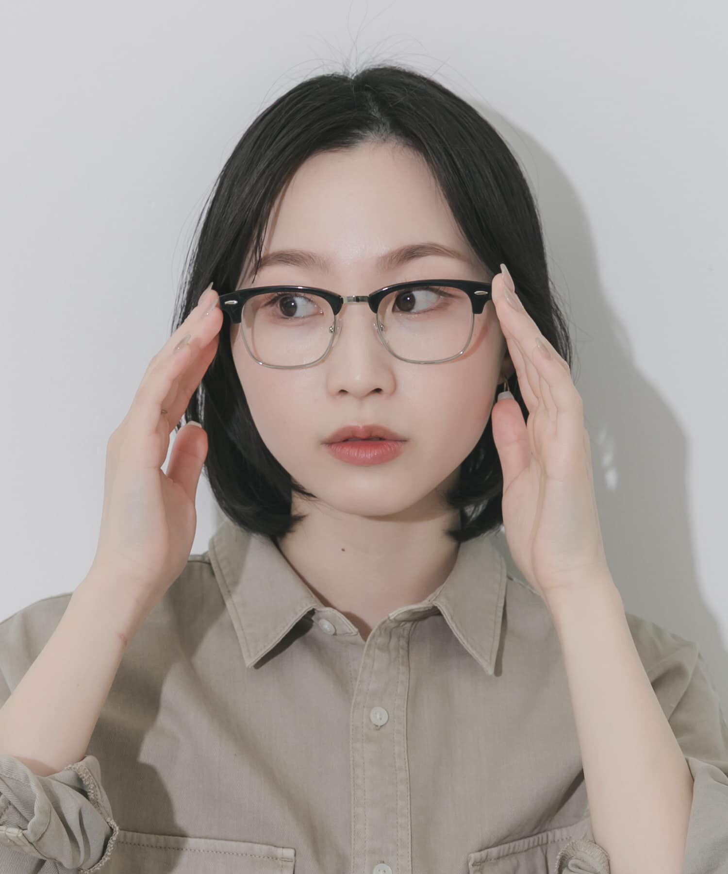 SMELLY「ハーフリムスクエアダテメガネ」|メガネ|