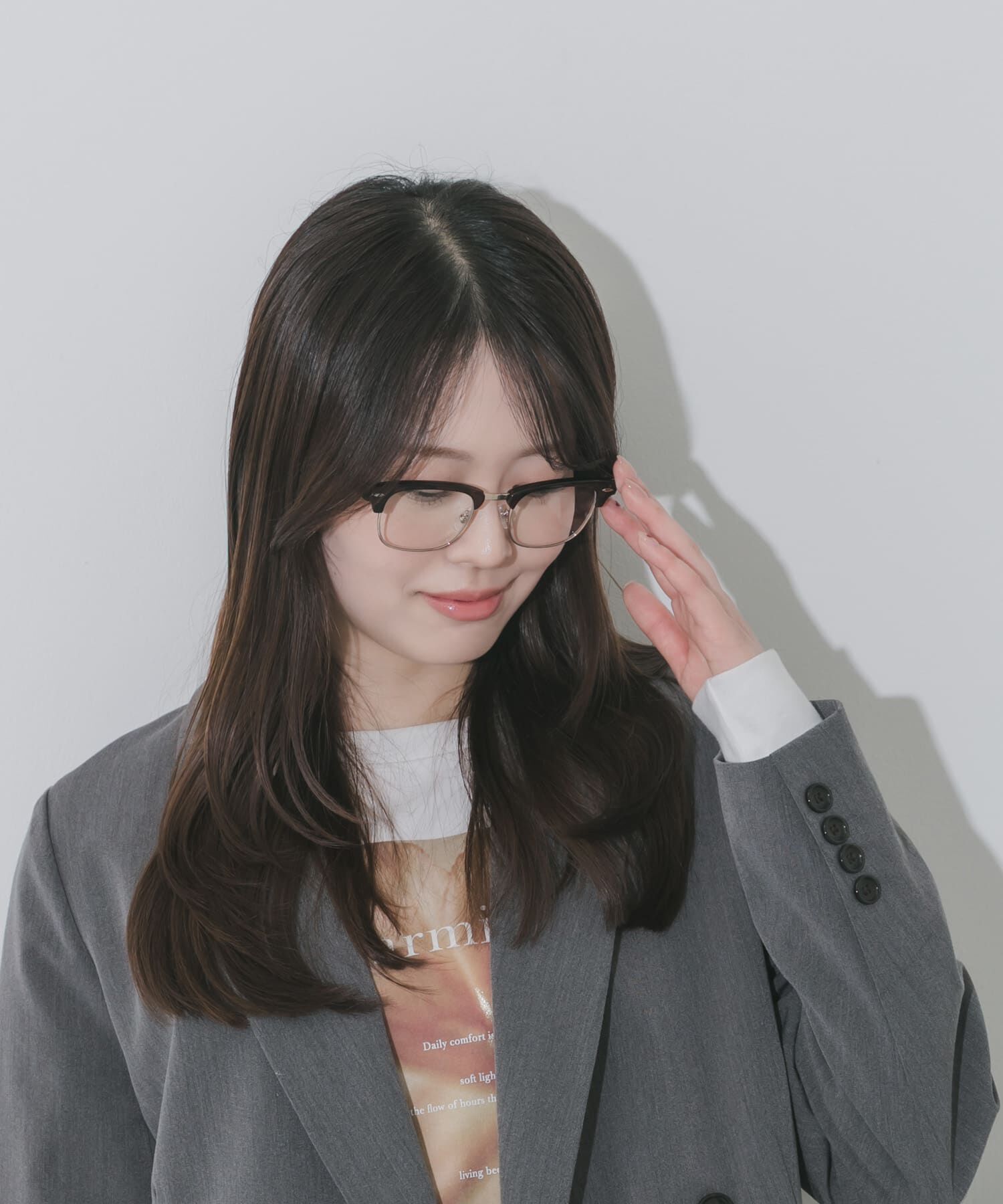 SMELLY「ハーフリムスクエアダテメガネ」|メガネ|