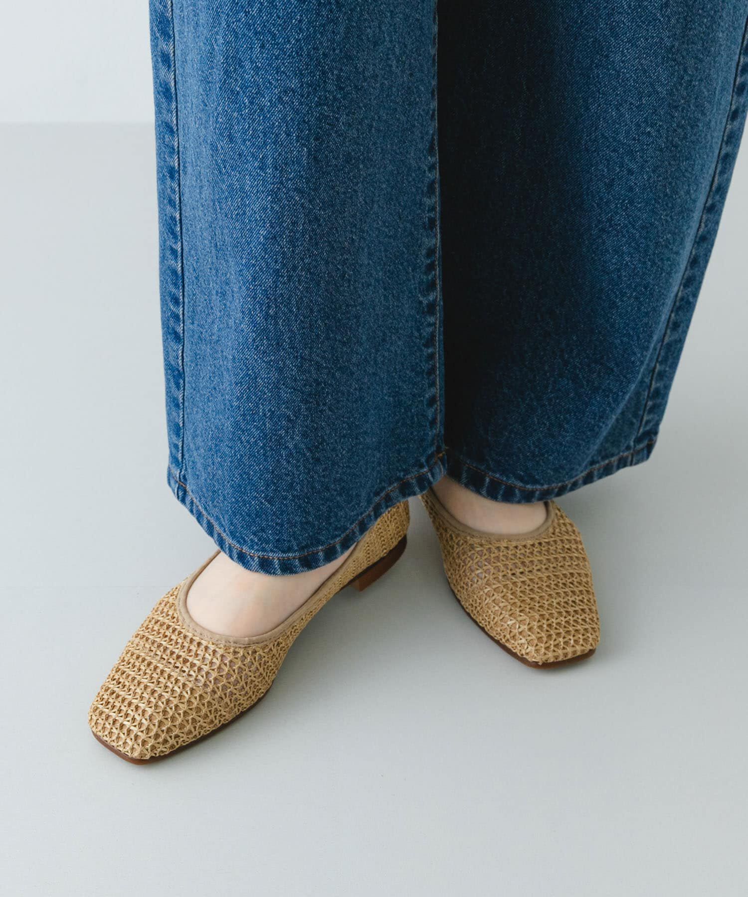 RODE SKO「『MADE IN JAPAN』 スクエアメッシュフラットシューズ」|バレエシューズ|