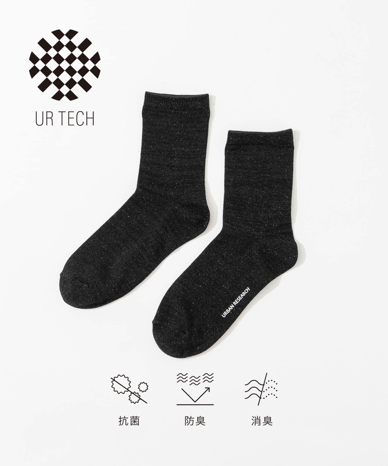 URBAN RESEARCH「『UR TECH』ラメミックスソックス」|ソックス|ブラック