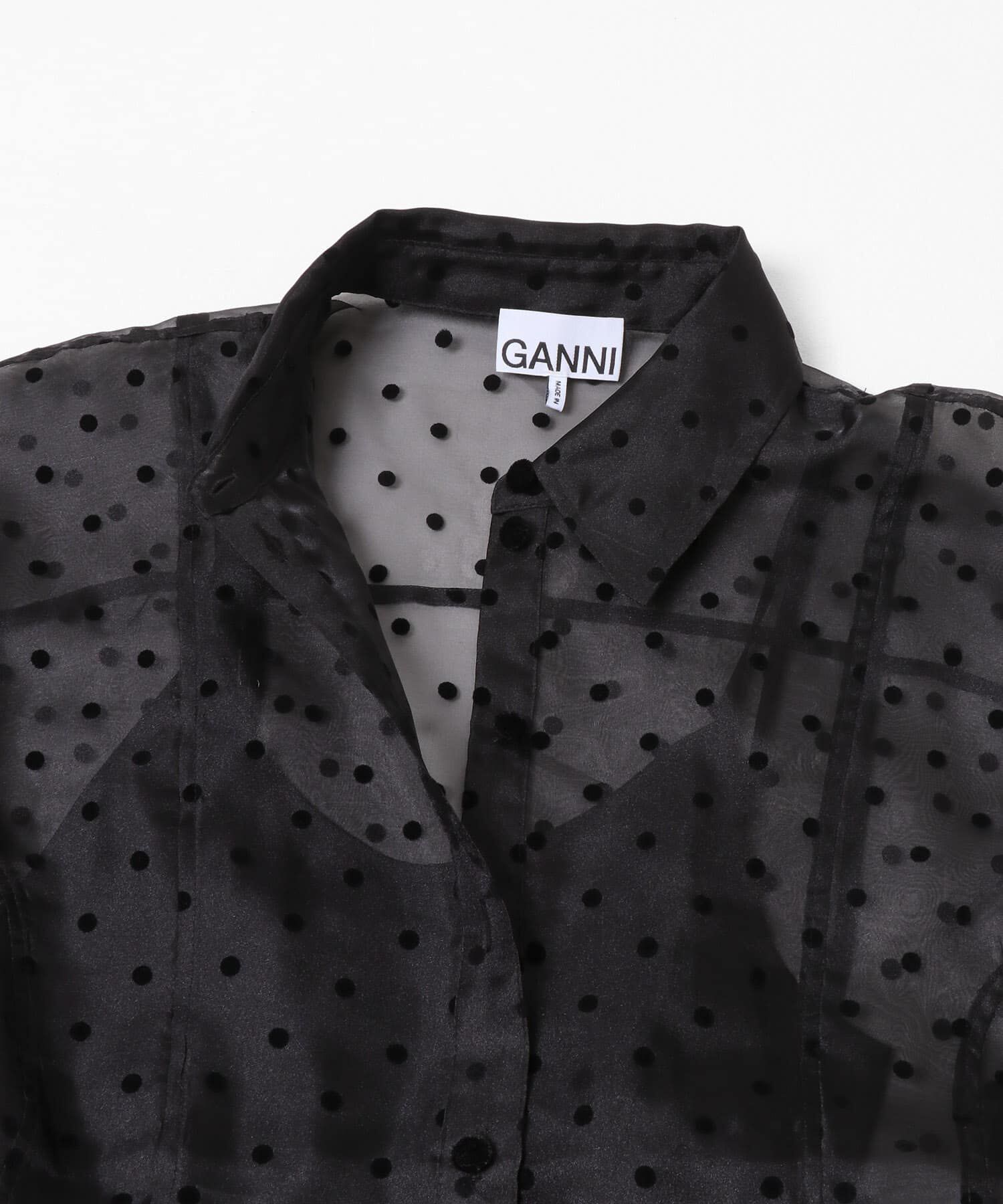 URBAN RESEARCH「GANNI　FLOCKED ORGANZA PEPLUM SHIRTS」|シャツ・ブラウス|