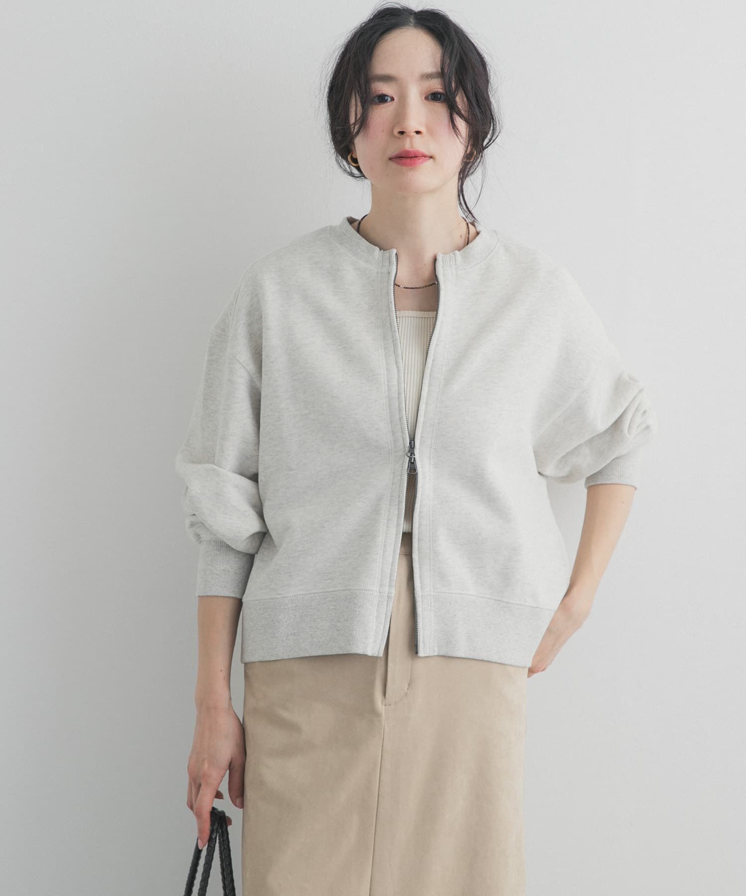 URBAN RESEARCH DOORS「『WEB/一部店舗限定カラー』コットンスウェットジップカーディガン」|カーディガン|