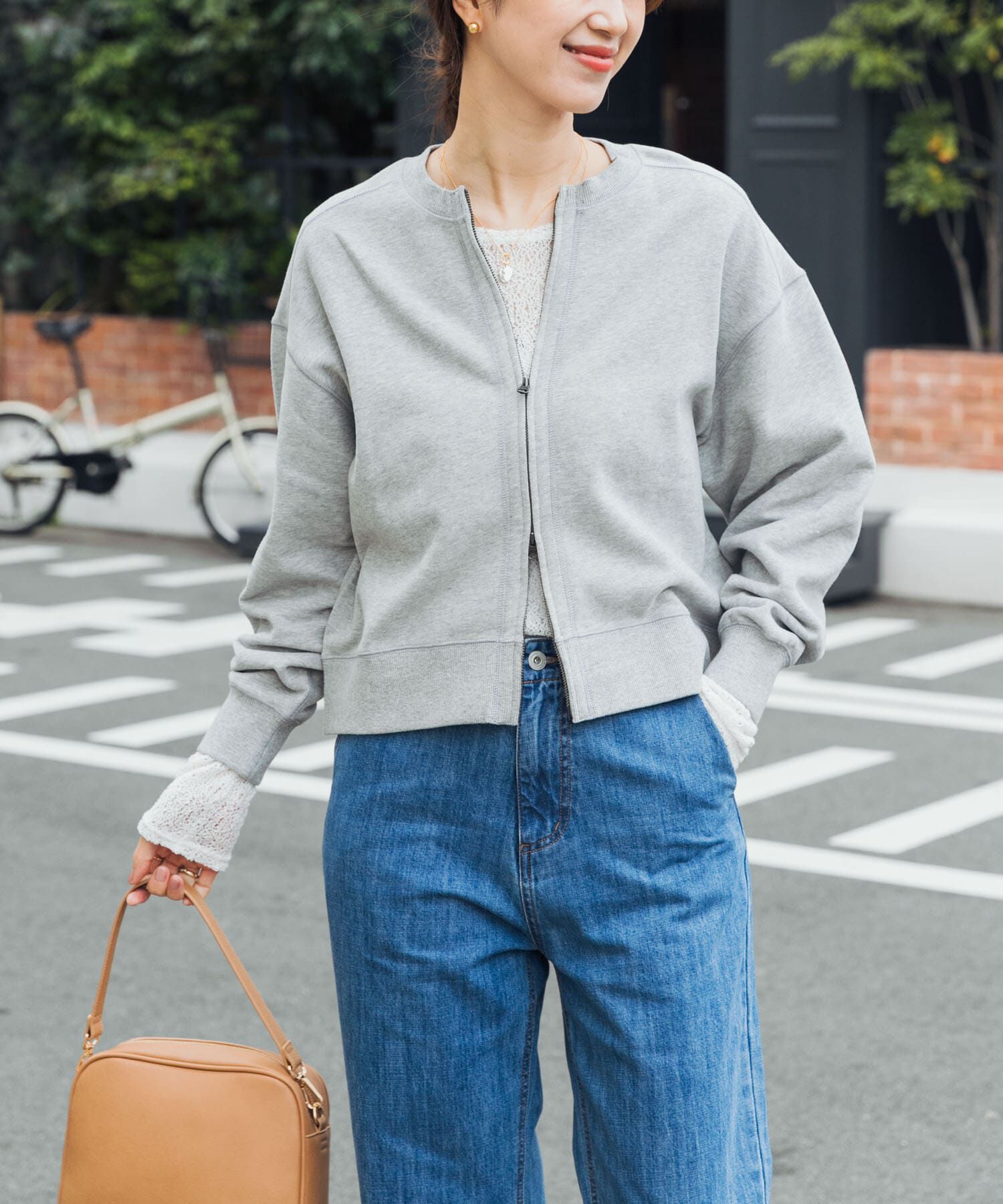 URBAN RESEARCH DOORS「『WEB/一部店舗限定カラー』コットンスウェットジップカーディガン」|カーディガン|