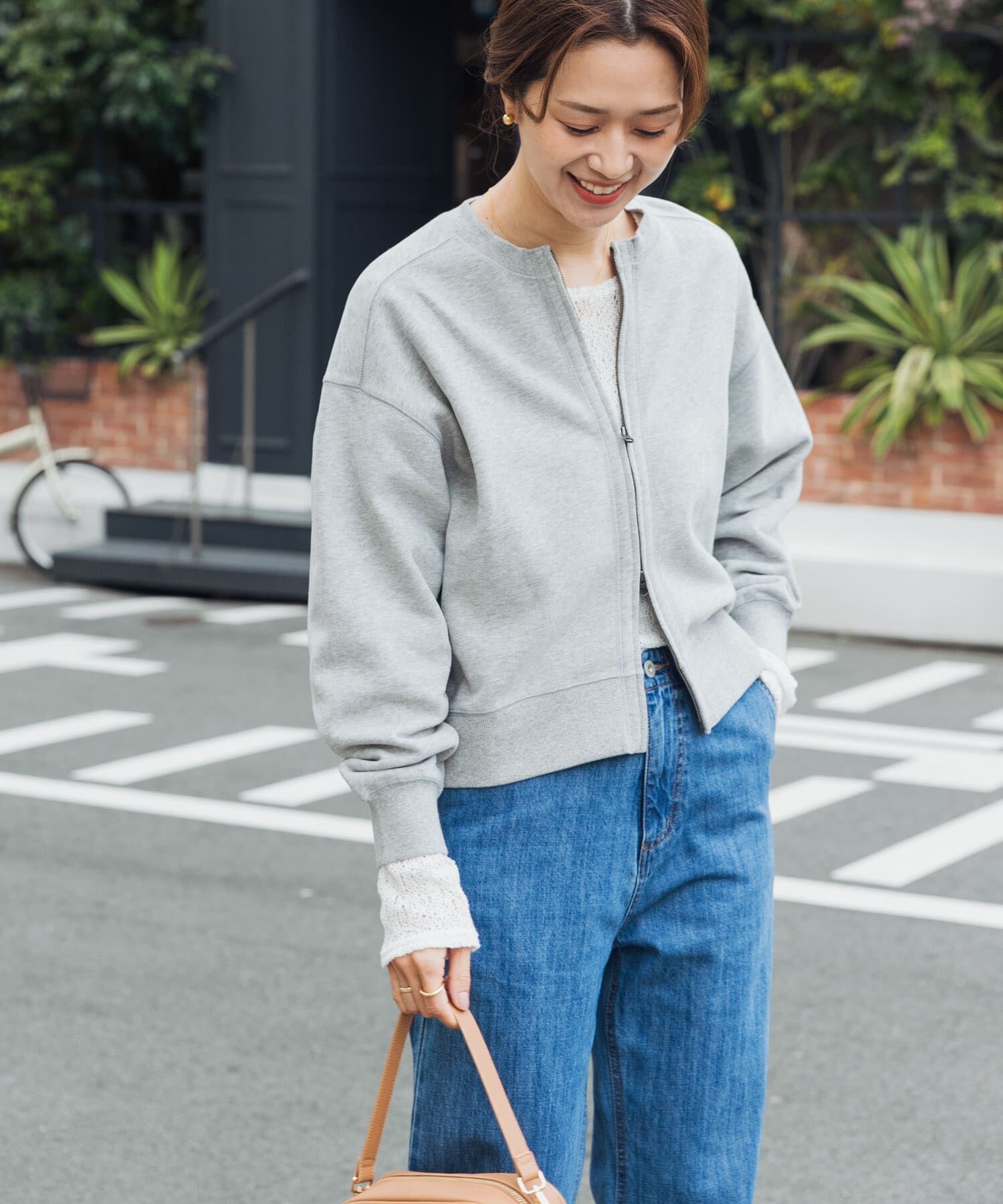 URBAN RESEARCH DOORS「『WEB/一部店舗限定カラー』コットンスウェットジップカーディガン」|カーディガン|