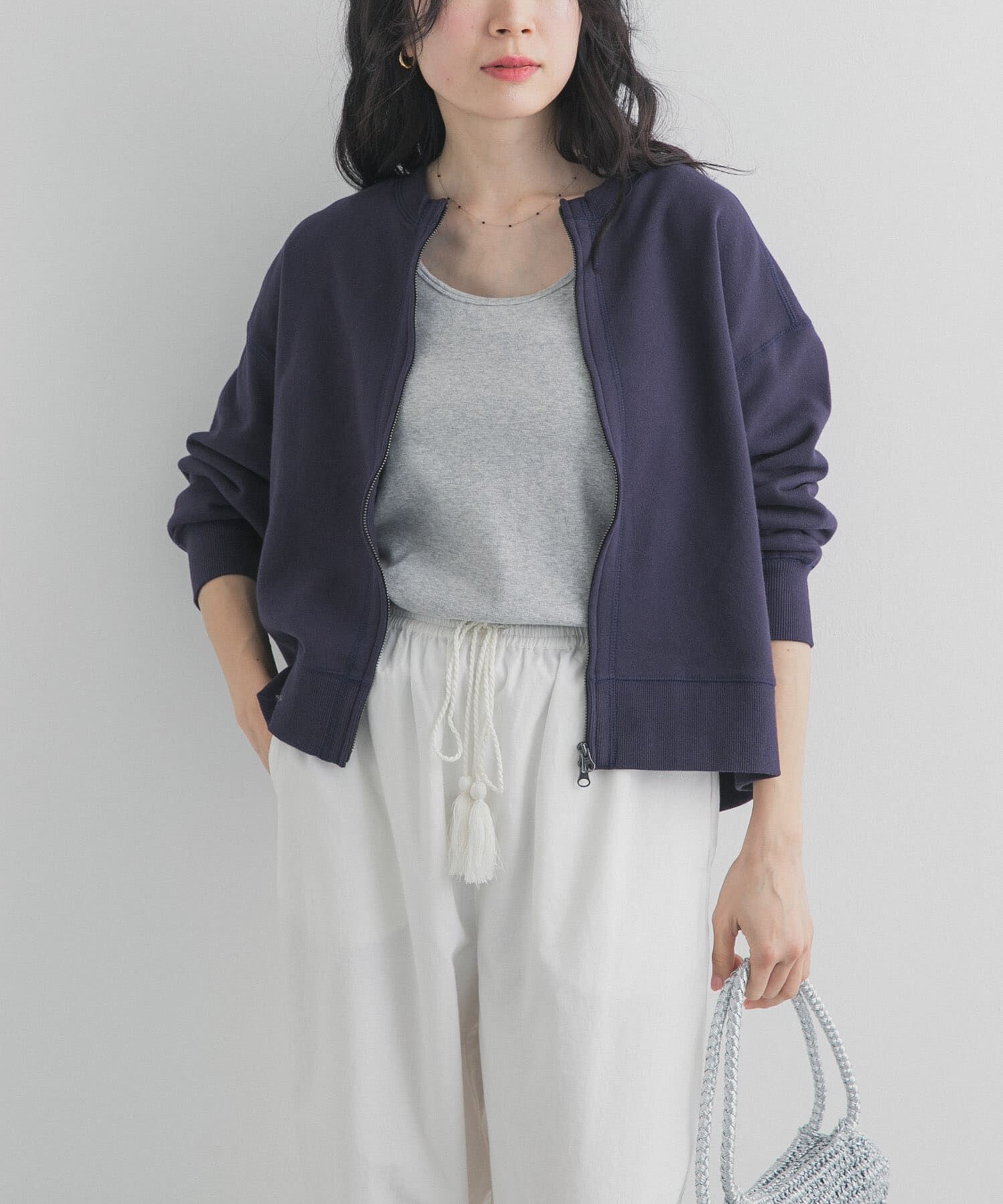 URBAN RESEARCH DOORS「『WEB/一部店舗限定カラー』コットンスウェットジップカーディガン」|カーディガン|