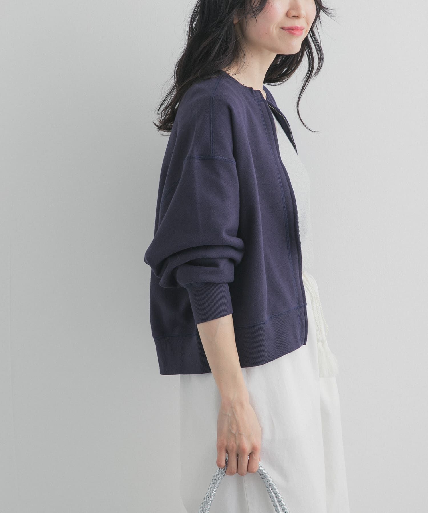 URBAN RESEARCH DOORS「『WEB/一部店舗限定カラー』コットンスウェットジップカーディガン」|カーディガン|