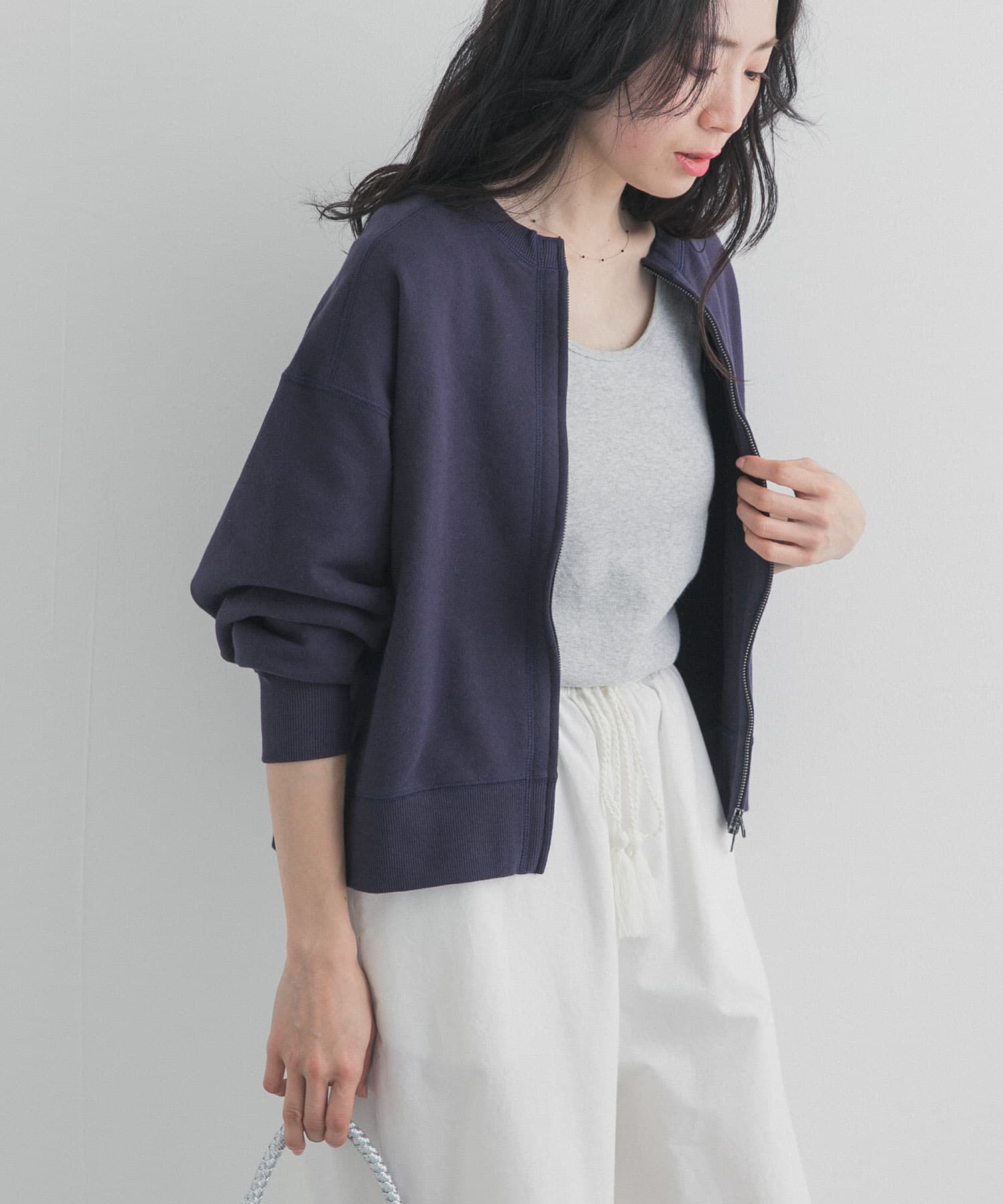 URBAN RESEARCH DOORS「『WEB/一部店舗限定カラー』コットンスウェットジップカーディガン」|カーディガン|