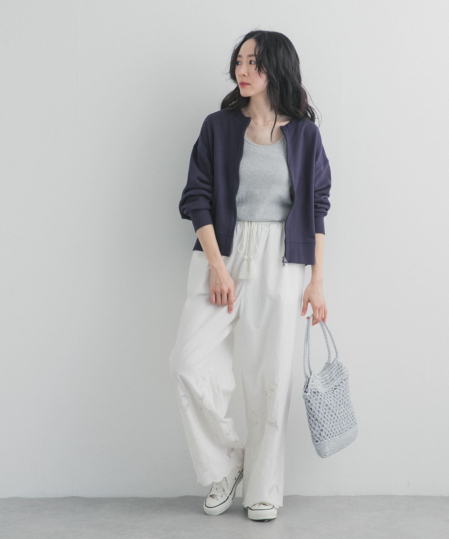 URBAN RESEARCH DOORS「『WEB/一部店舗限定カラー』コットンスウェットジップカーディガン」|カーディガン|