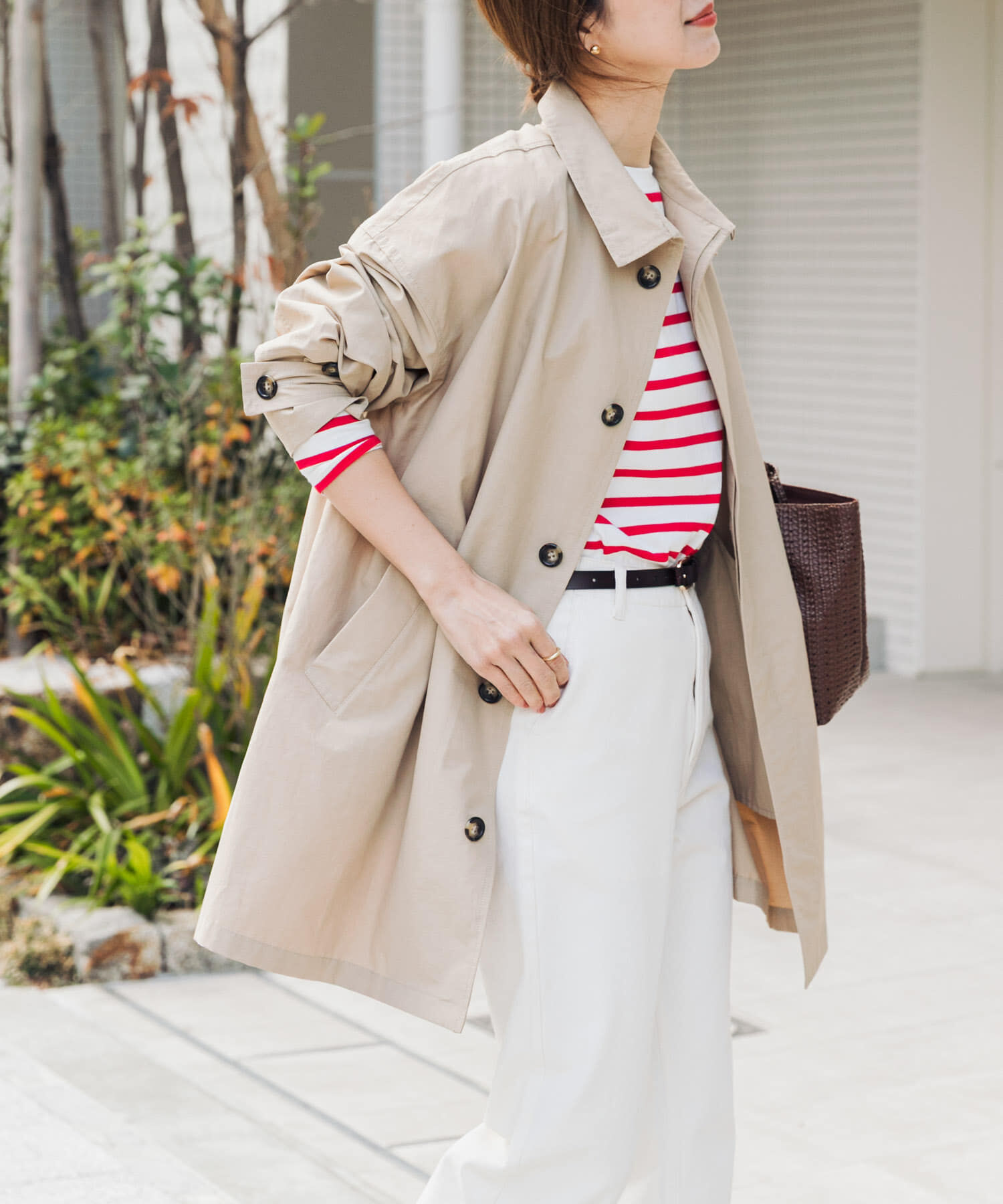 URBAN RESEARCH DOORS「『撥水』スタンドミドルコート」|ステンカラーコート|