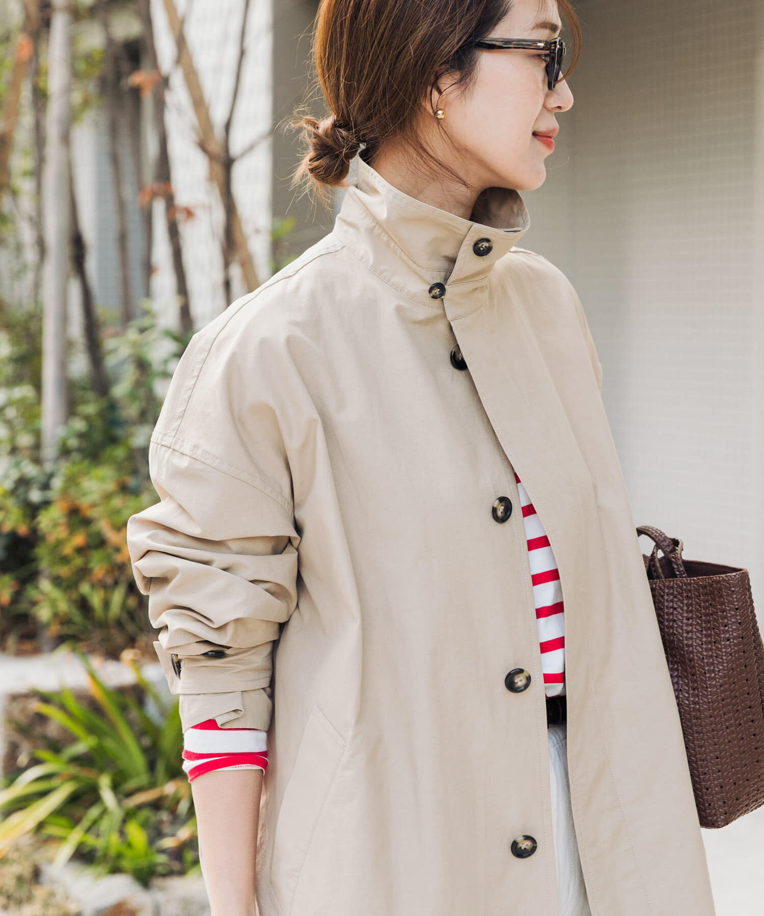 URBAN RESEARCH DOORS「『撥水』スタンドミドルコート」|ステンカラーコート|