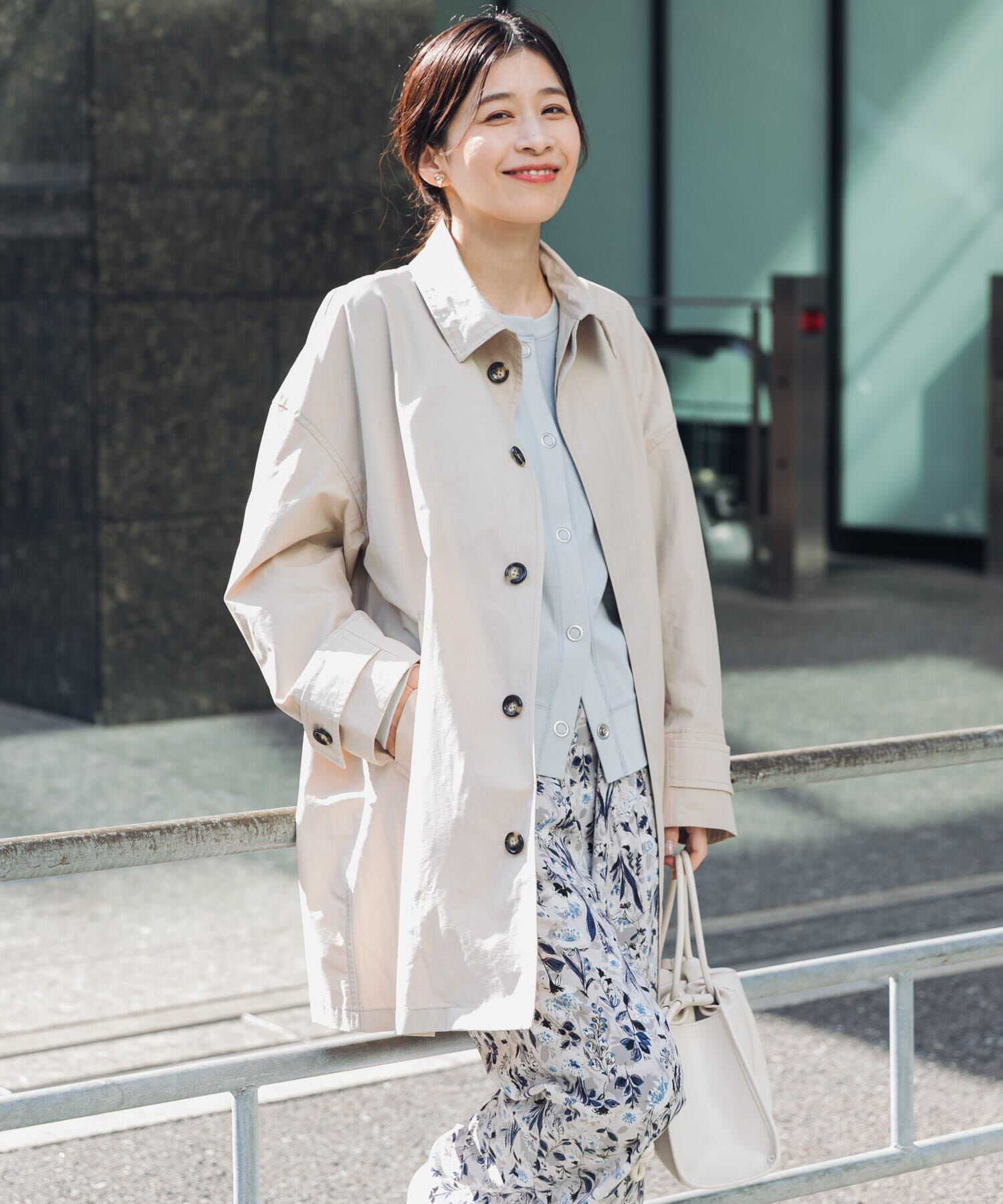 URBAN RESEARCH DOORS「『撥水』スタンドミドルコート」|ステンカラーコート|