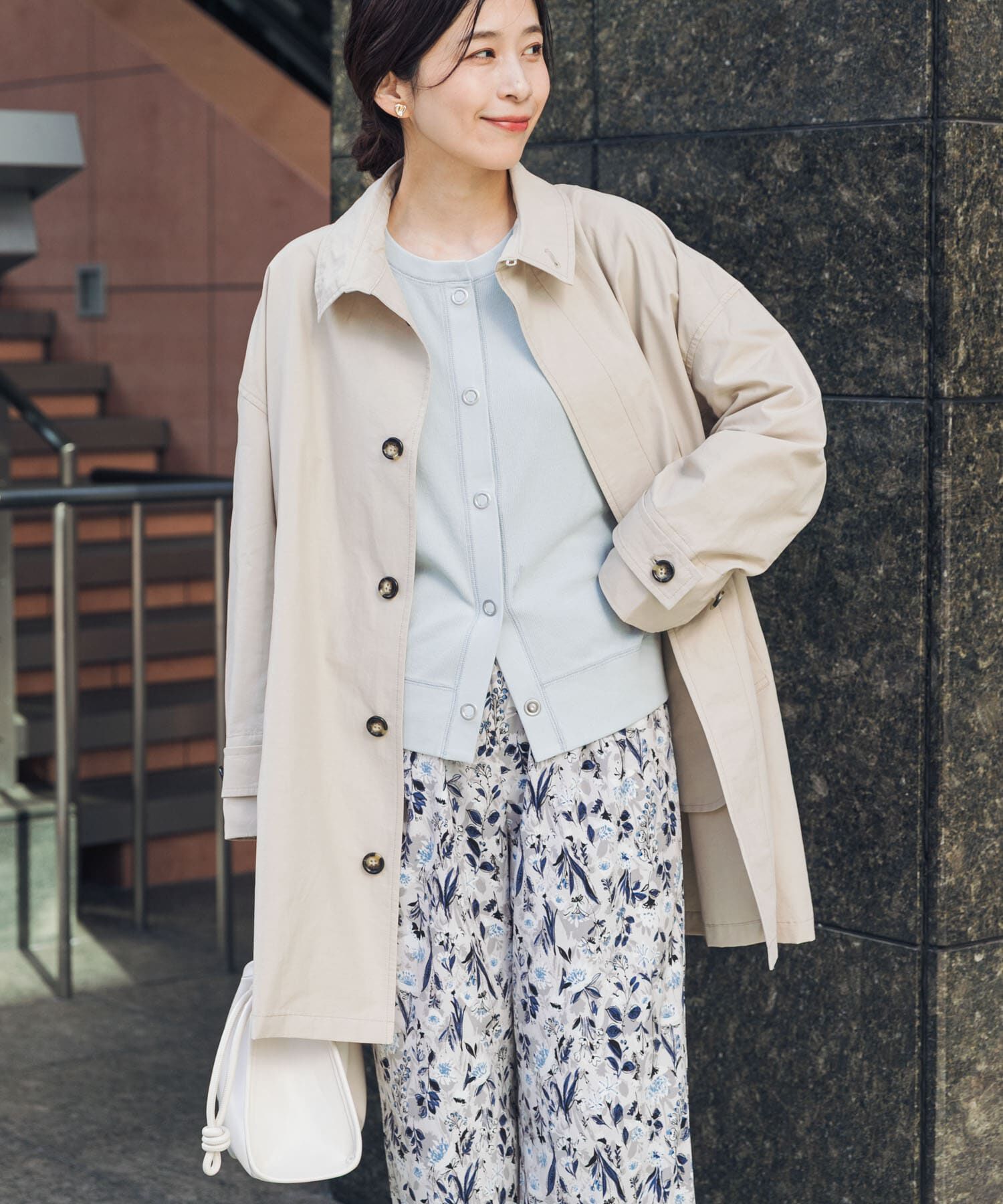 URBAN RESEARCH DOORS「『撥水』スタンドミドルコート」|ステンカラーコート|