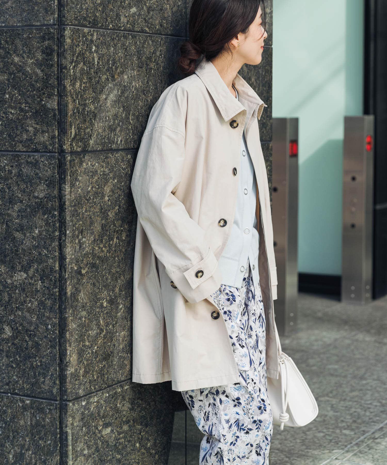 URBAN RESEARCH DOORS「『撥水』スタンドミドルコート」|ステンカラーコート|