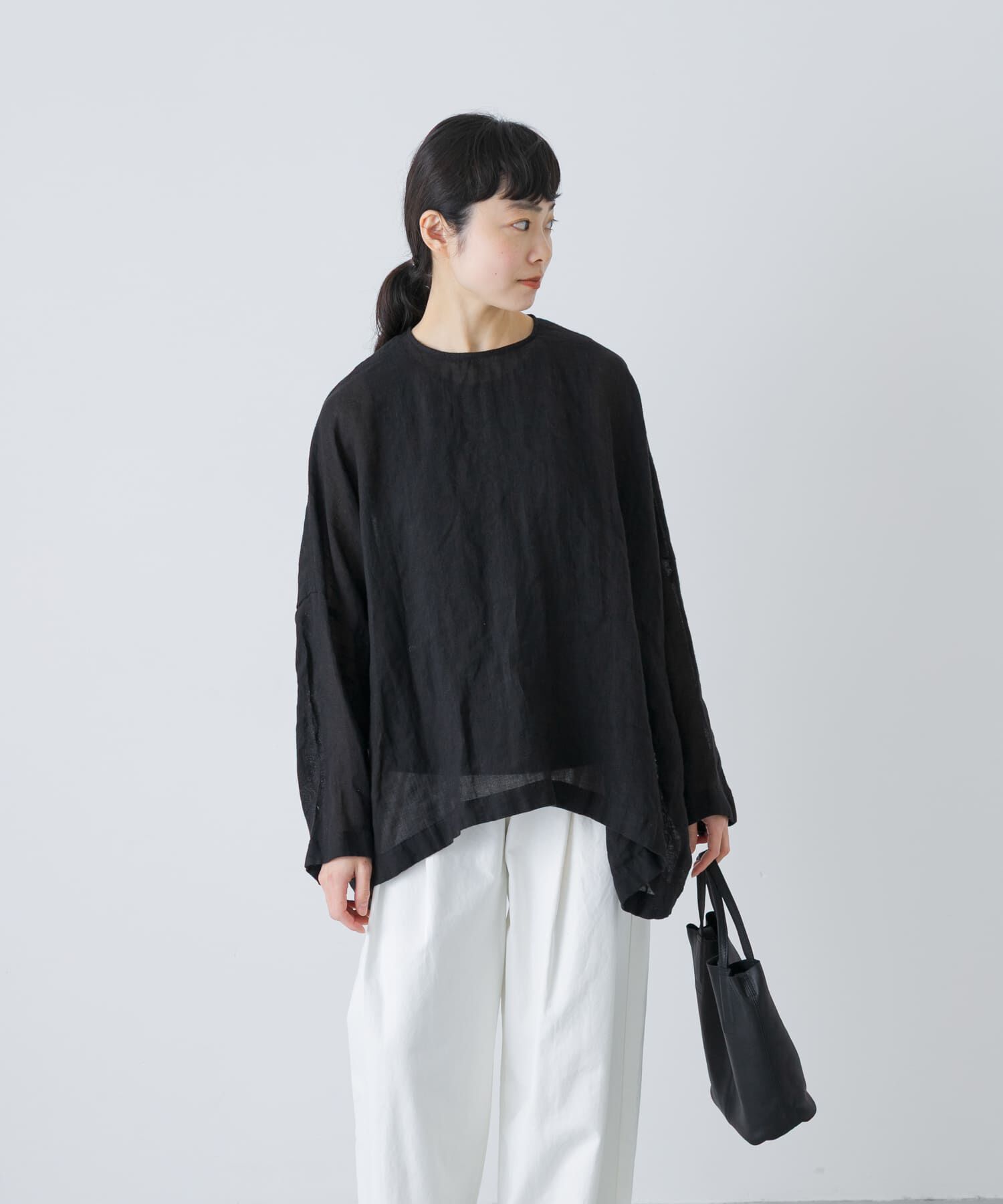 かぐれ「リネンボイルワイドプルオーバー」|シャツ・ブラウス|