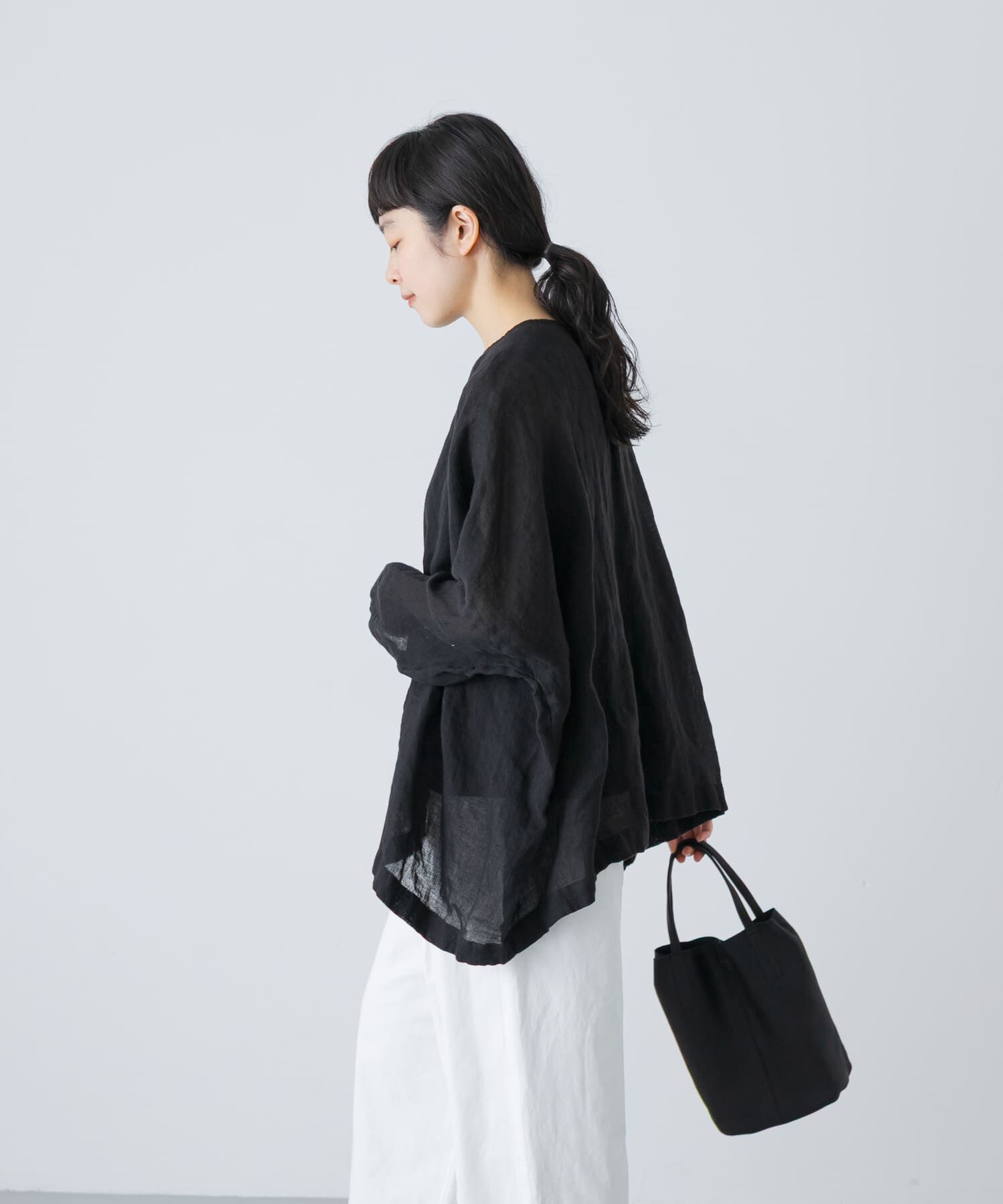 かぐれ「リネンボイルワイドプルオーバー」|シャツ・ブラウス|