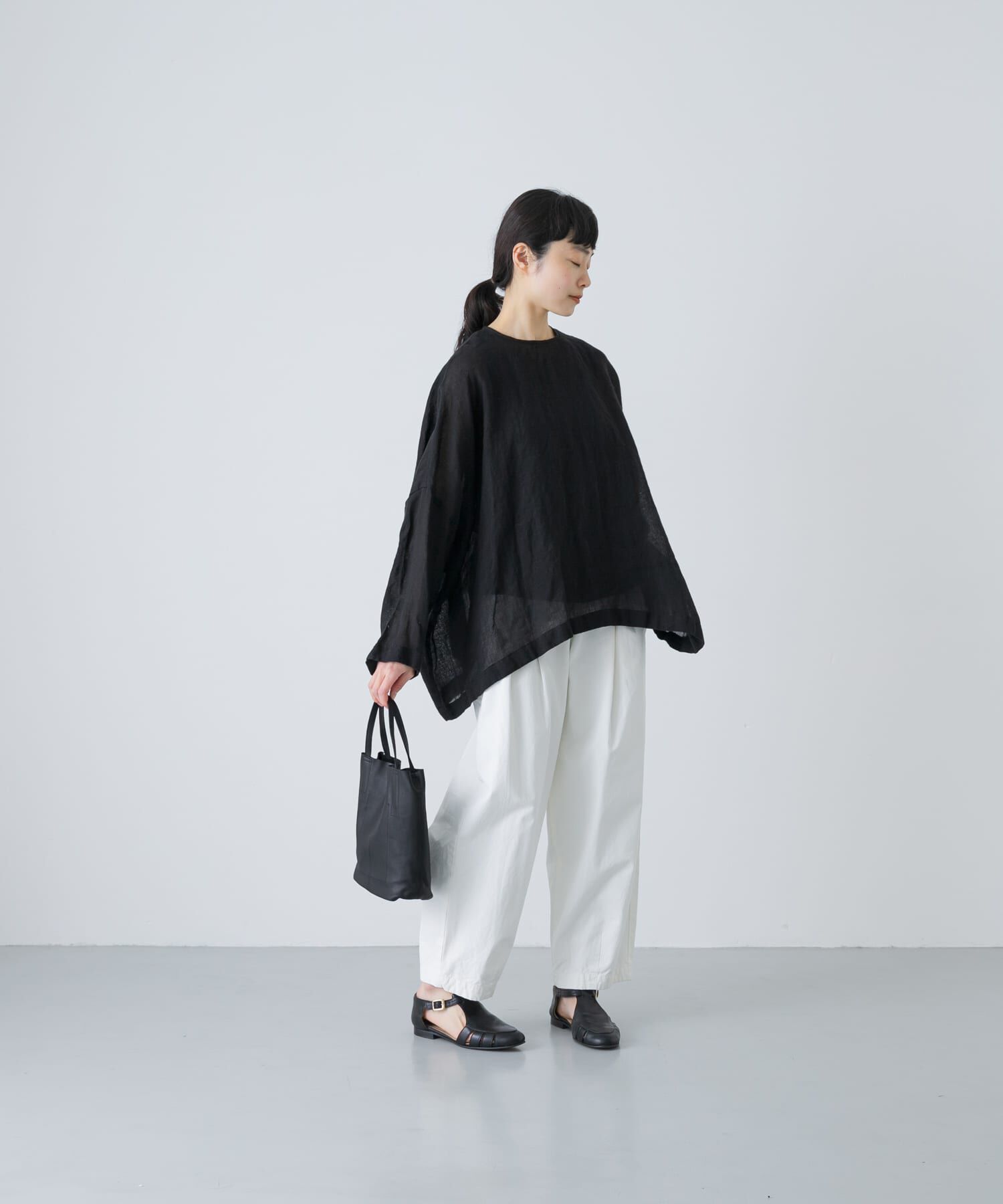 かぐれ「リネンボイルワイドプルオーバー」|シャツ・ブラウス|