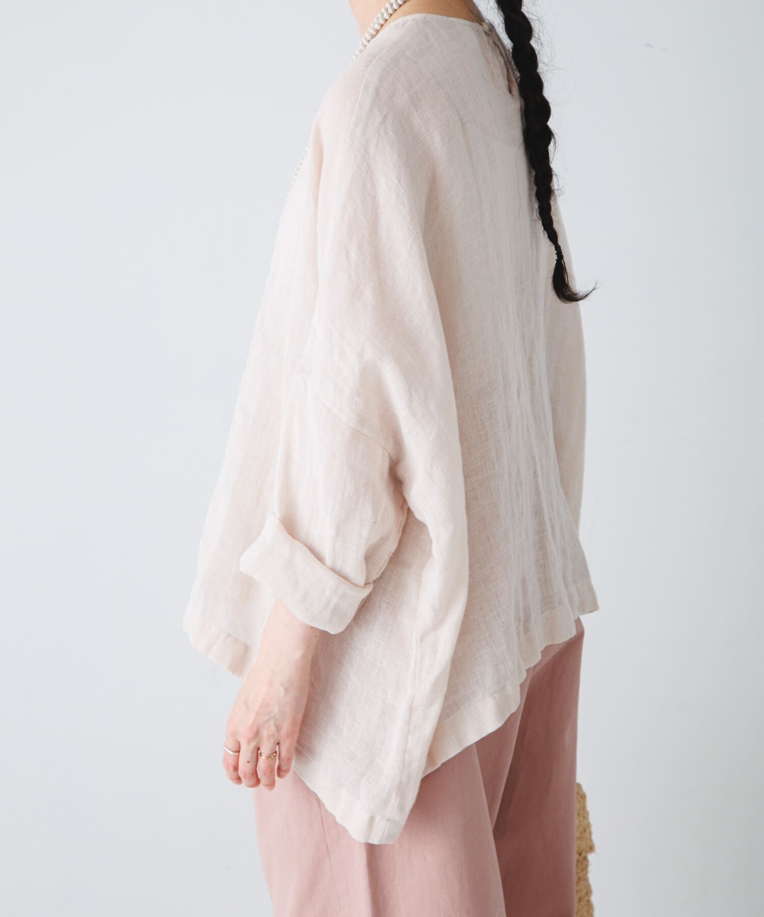かぐれ「リネンボイルワイドプルオーバー」|シャツ・ブラウス|