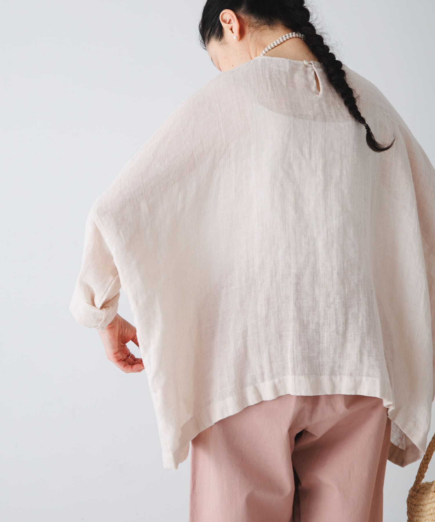 かぐれ「リネンボイルワイドプルオーバー」|シャツ・ブラウス|