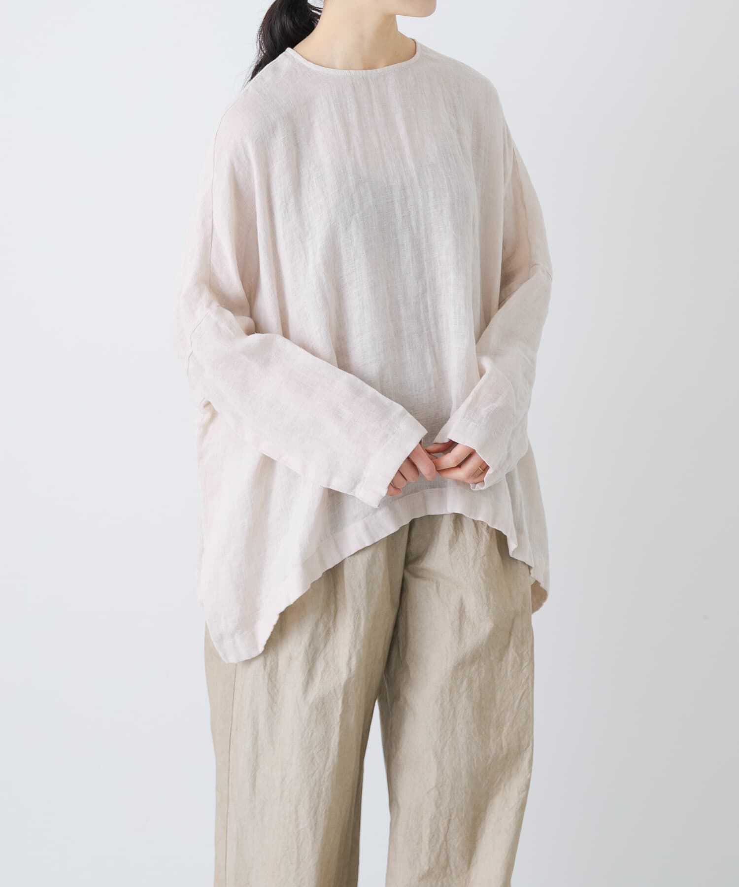 かぐれ「リネンボイルワイドプルオーバー」|シャツ・ブラウス|