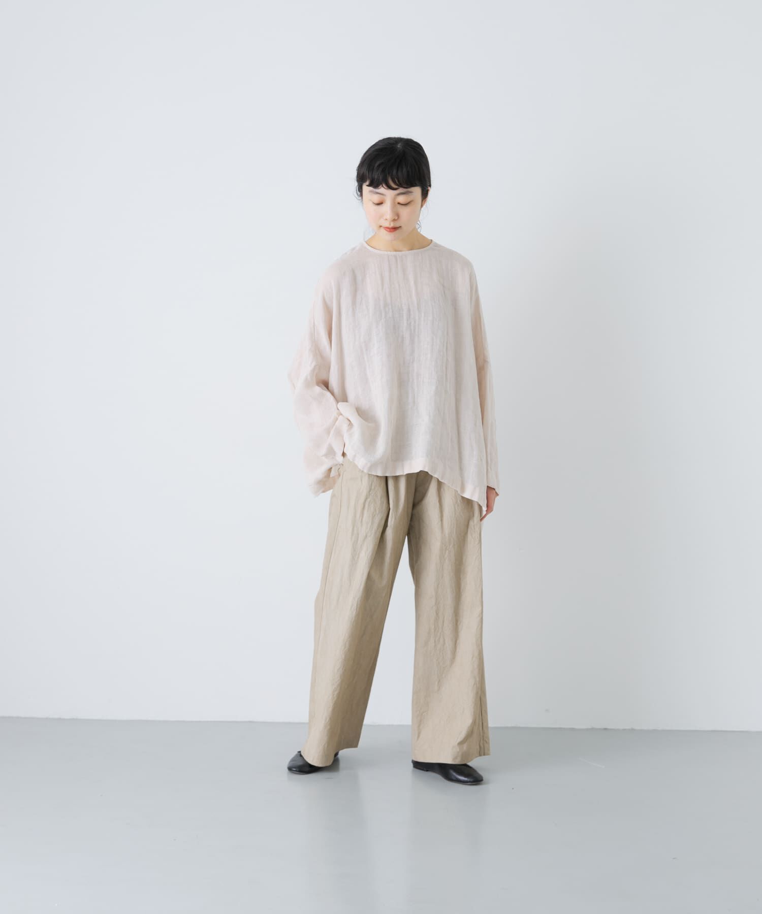 かぐれ「リネンボイルワイドプルオーバー」|シャツ・ブラウス|