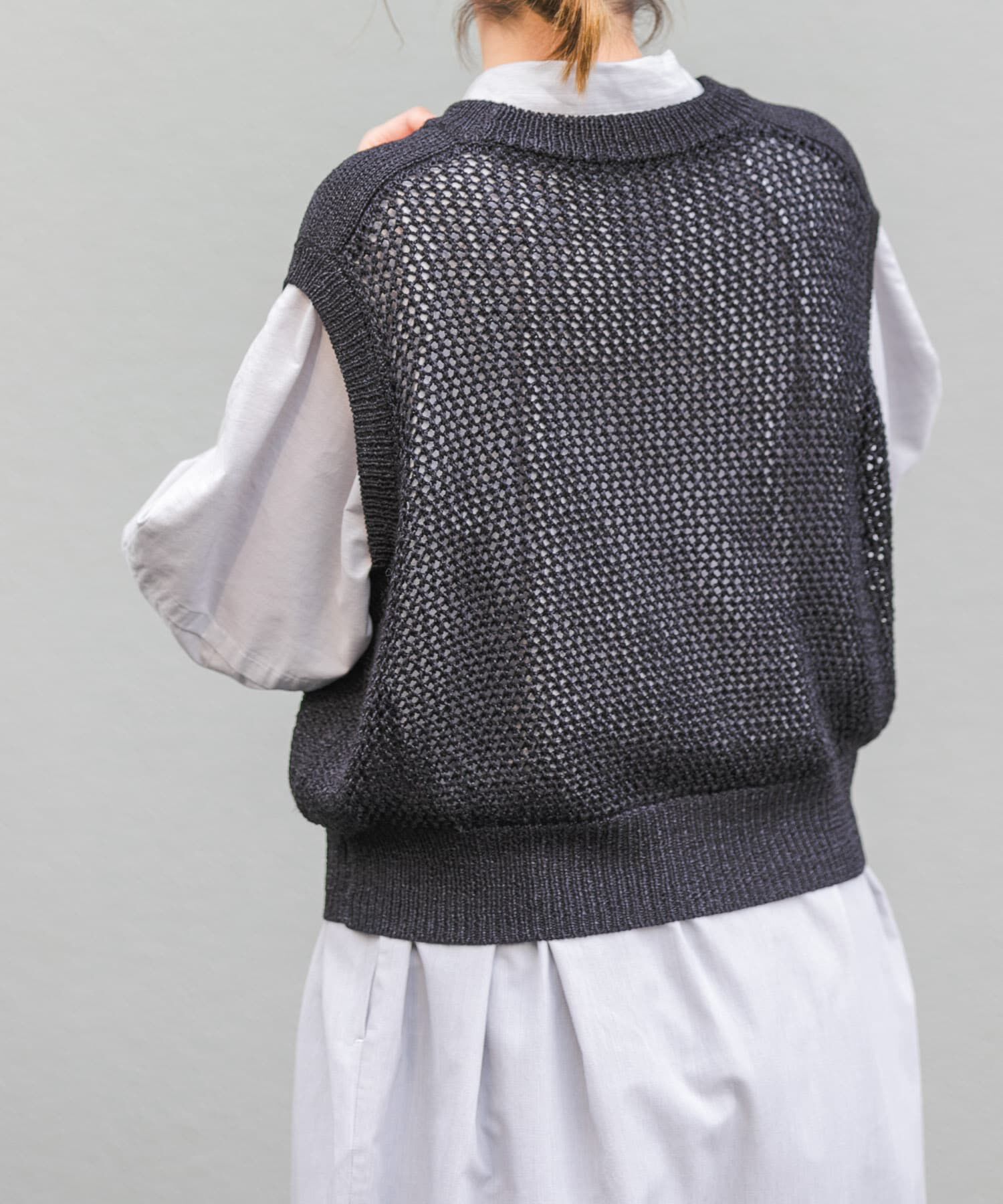 URBAN RESEARCH DOORS「FORK&SPOON　ペーパーメッシュニットベスト」|ベスト・ジレ|