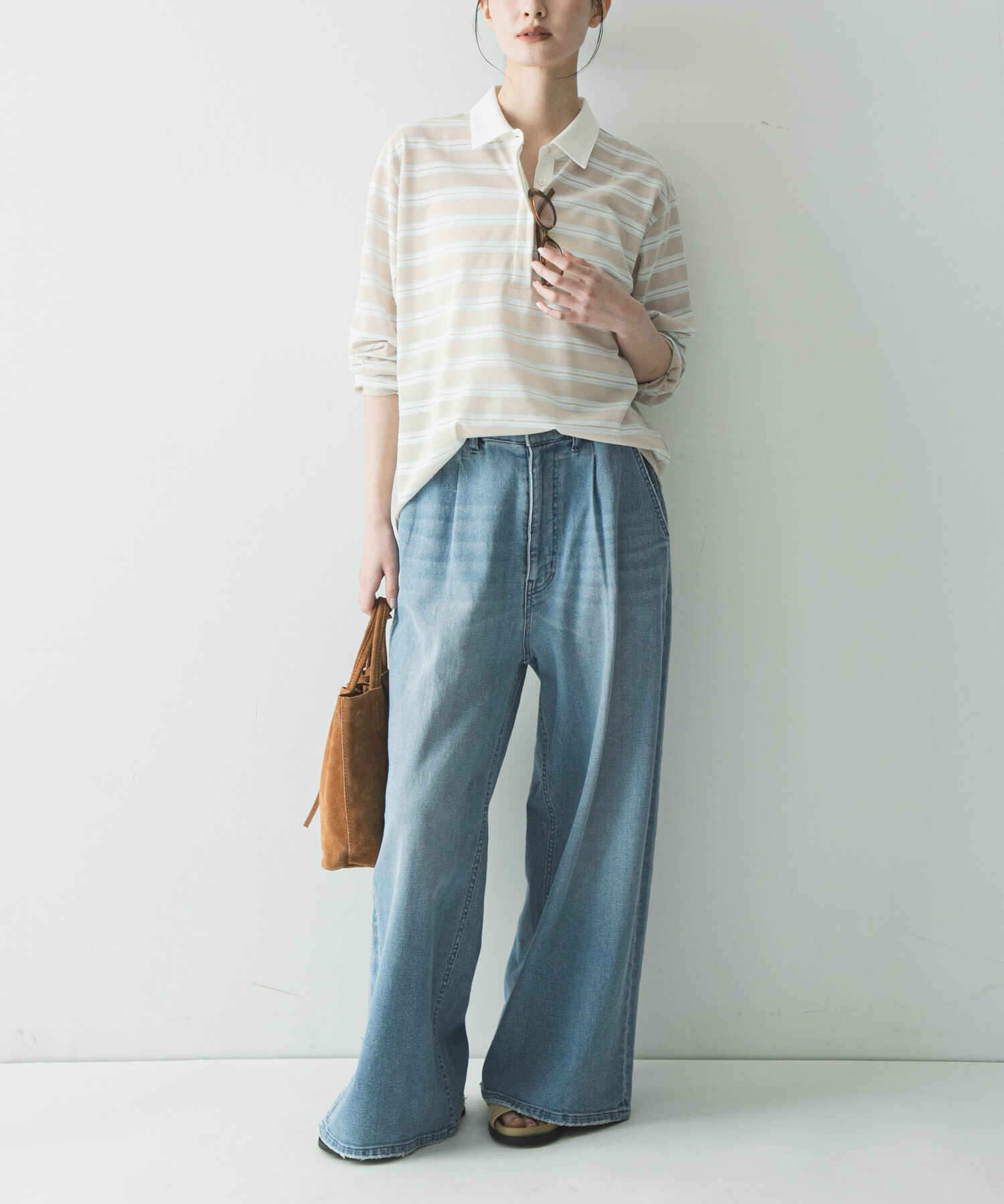 URBAN RESEARCH「シャツカラーマルチボーダーカットソー」|シャツ・ブラウス|