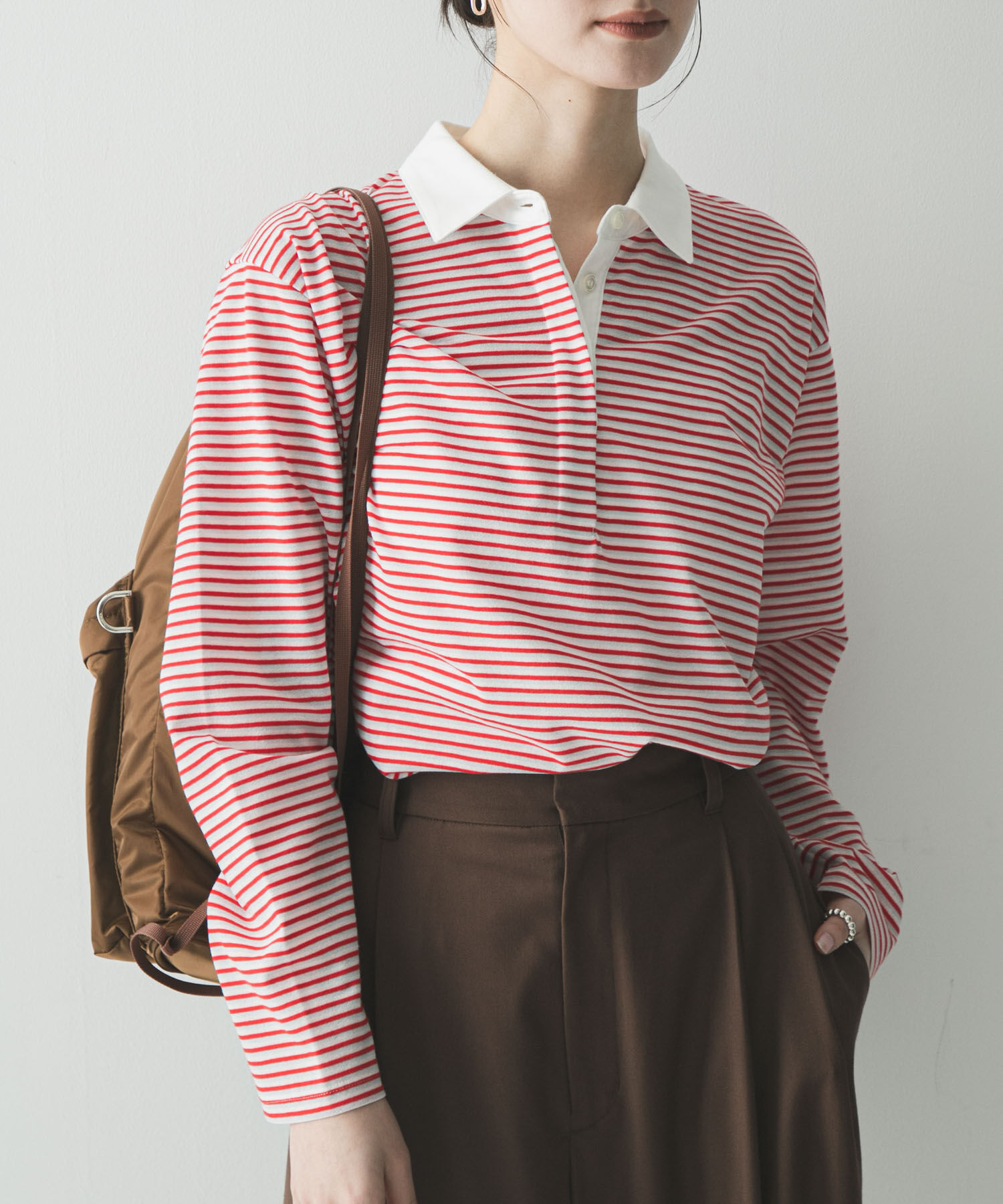 URBAN RESEARCH「シャツカラーマルチボーダーカットソー」|シャツ・ブラウス|