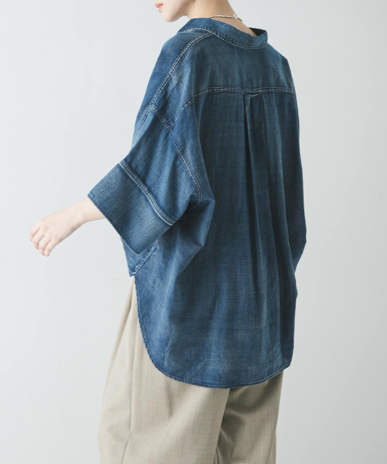 URBAN RESEARCH「ハーフスリーブシアーデニムシャツ」|シャツ・ブラウス|