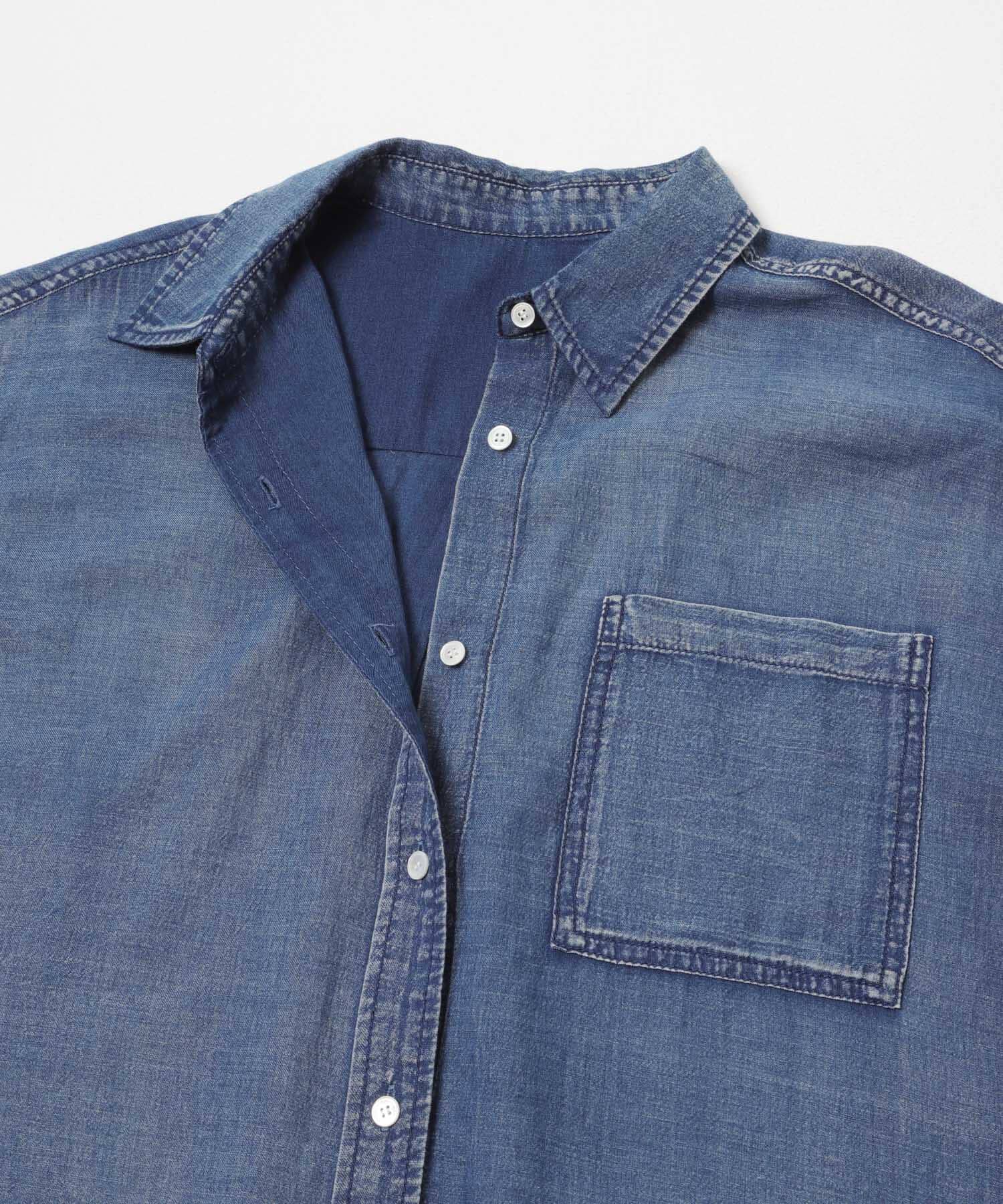 URBAN RESEARCH「ハーフスリーブシアーデニムシャツ」|シャツ・ブラウス|