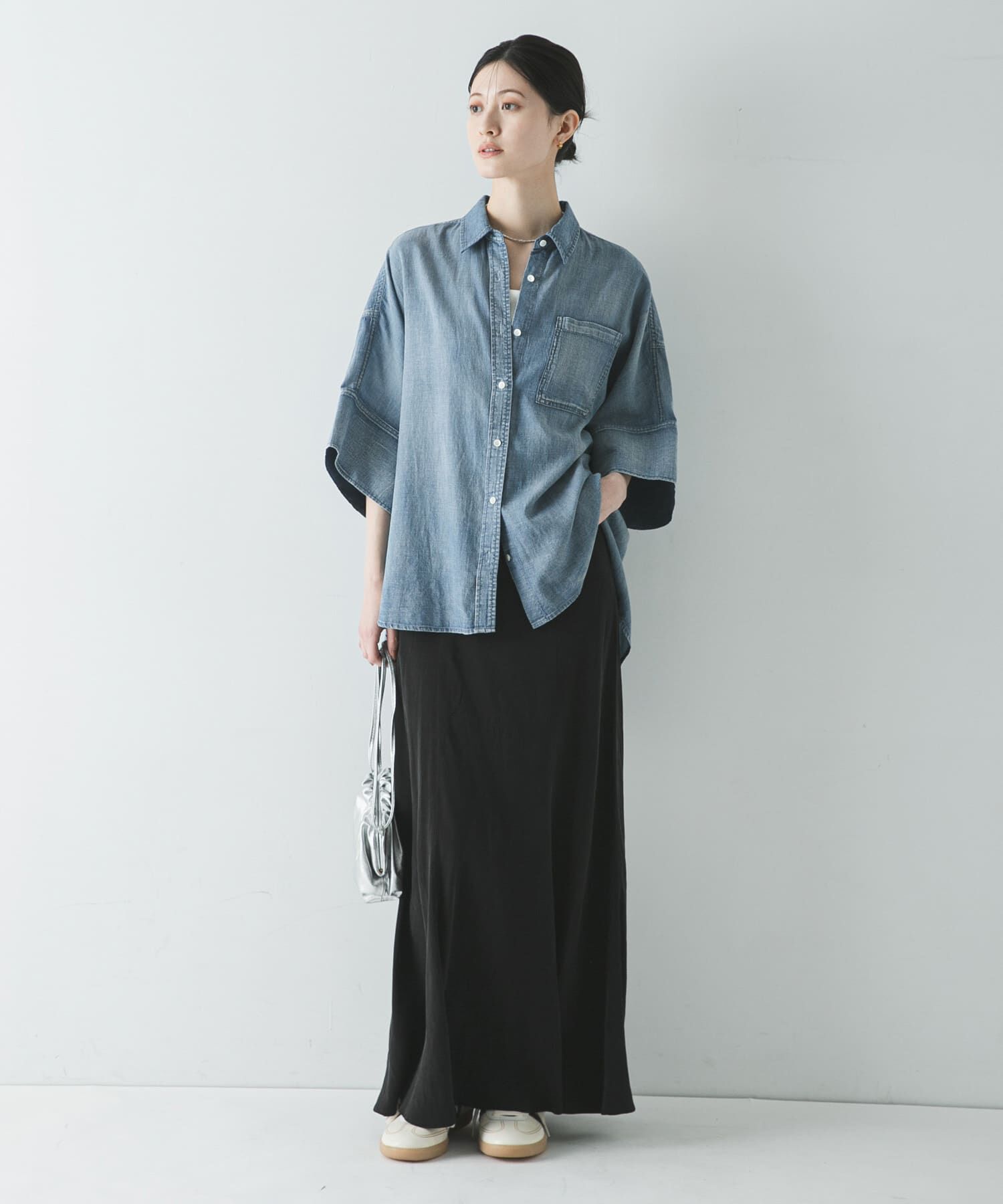 URBAN RESEARCH「ハーフスリーブシアーデニムシャツ」|シャツ・ブラウス|