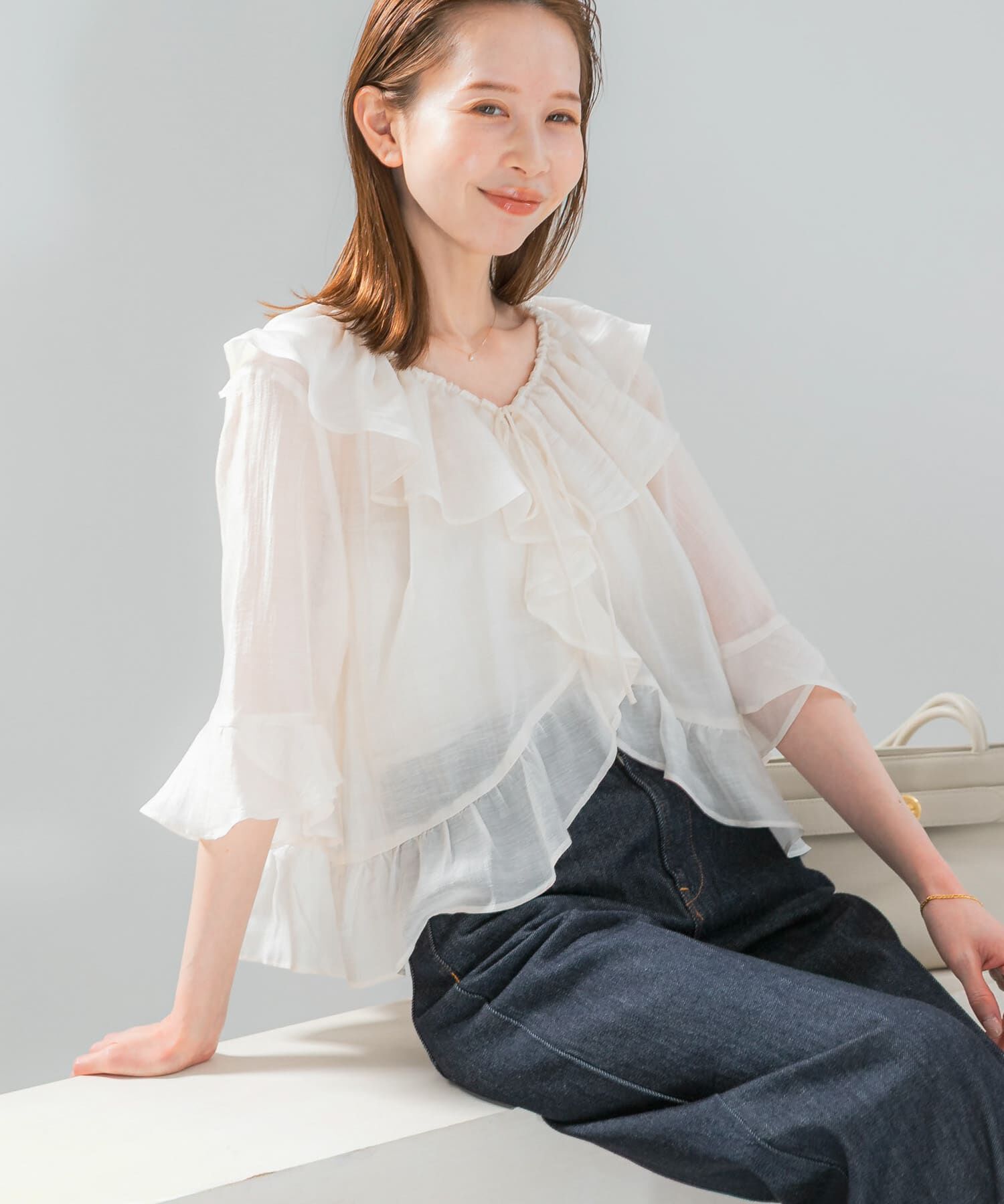 URBAN RESEARCH ROSSO「シアーフリルブラウス」|シャツ・ブラウス|