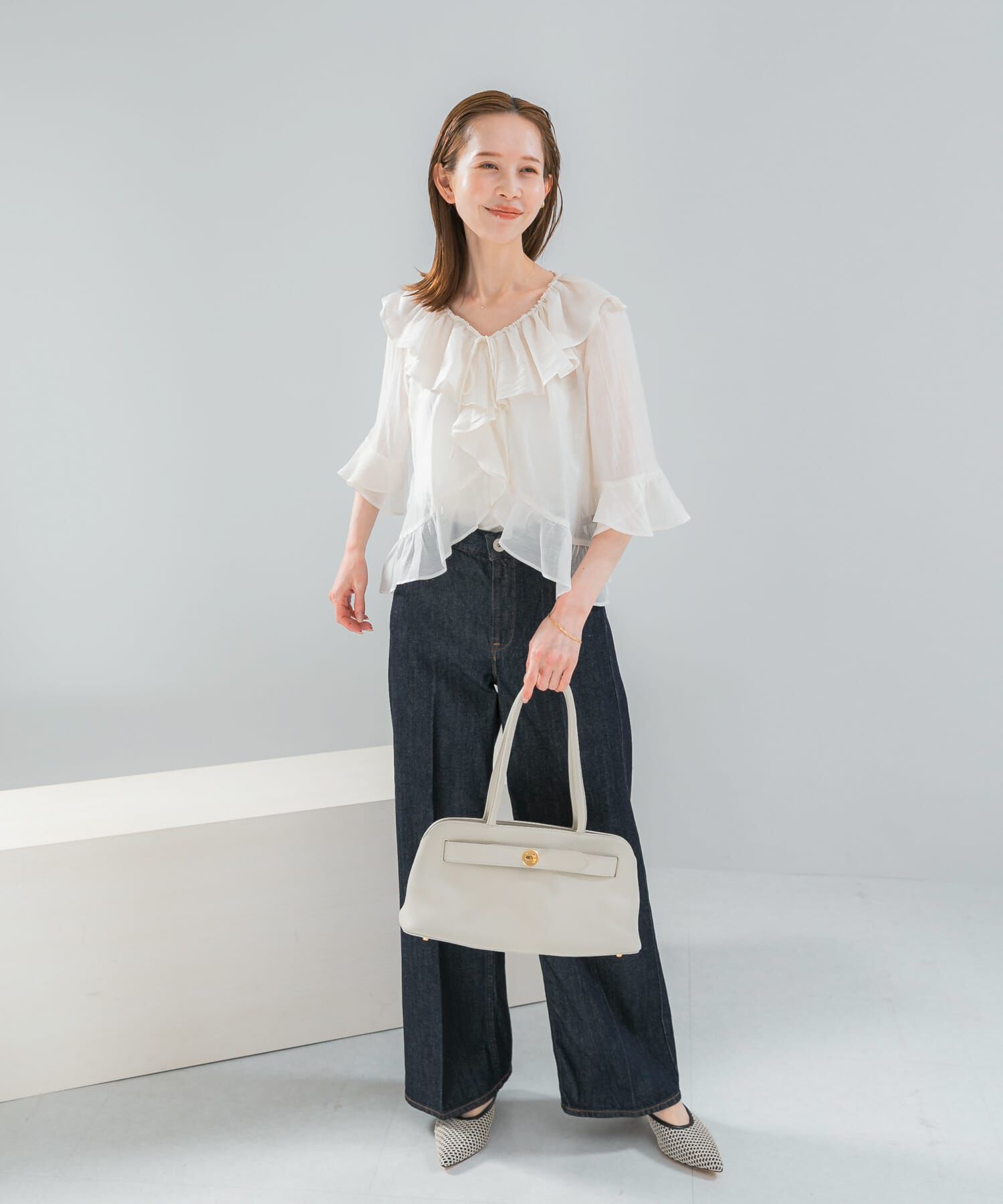 URBAN RESEARCH ROSSO「シアーフリルブラウス」|シャツ・ブラウス|