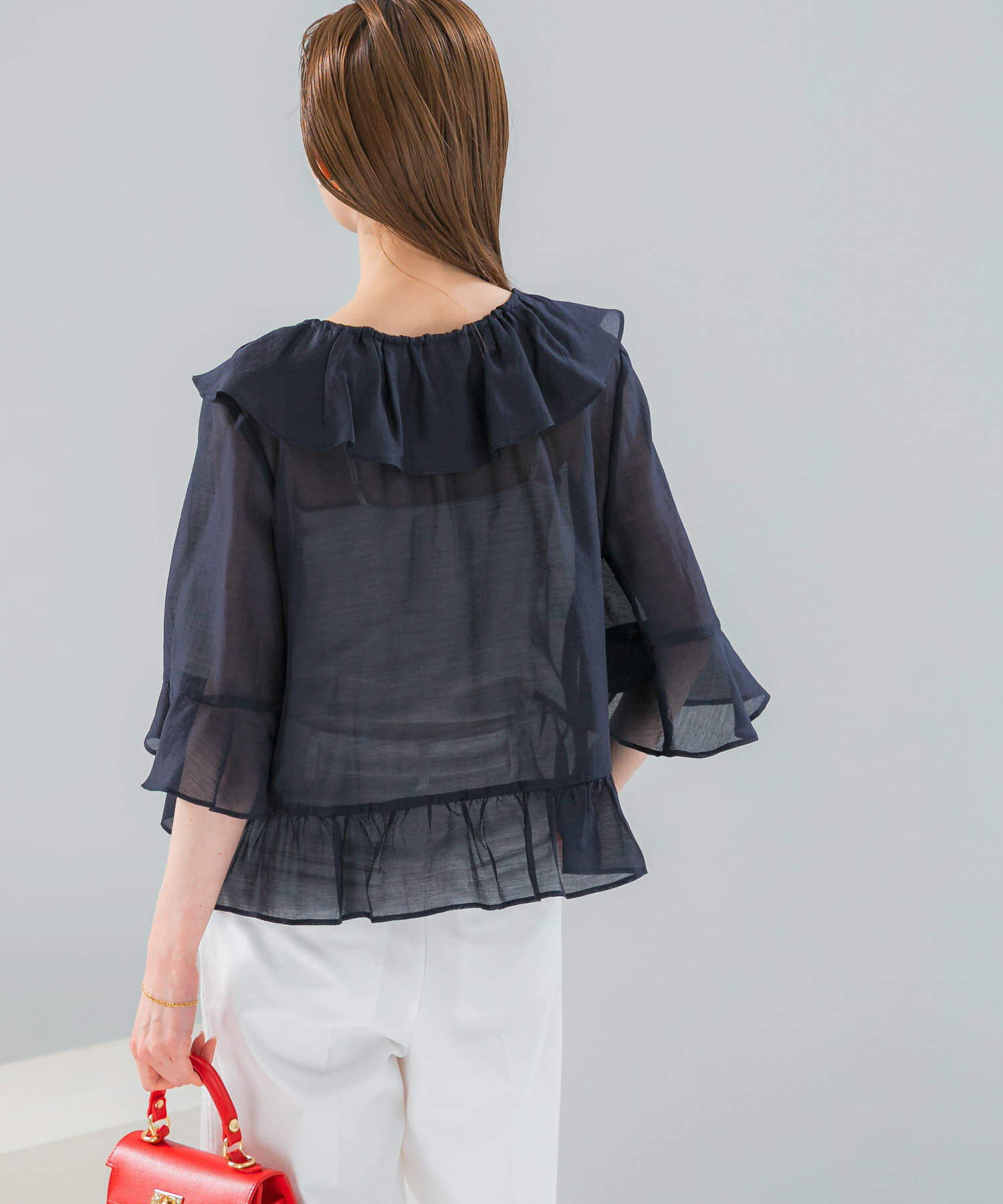 URBAN RESEARCH ROSSO「シアーフリルブラウス」|シャツ・ブラウス|