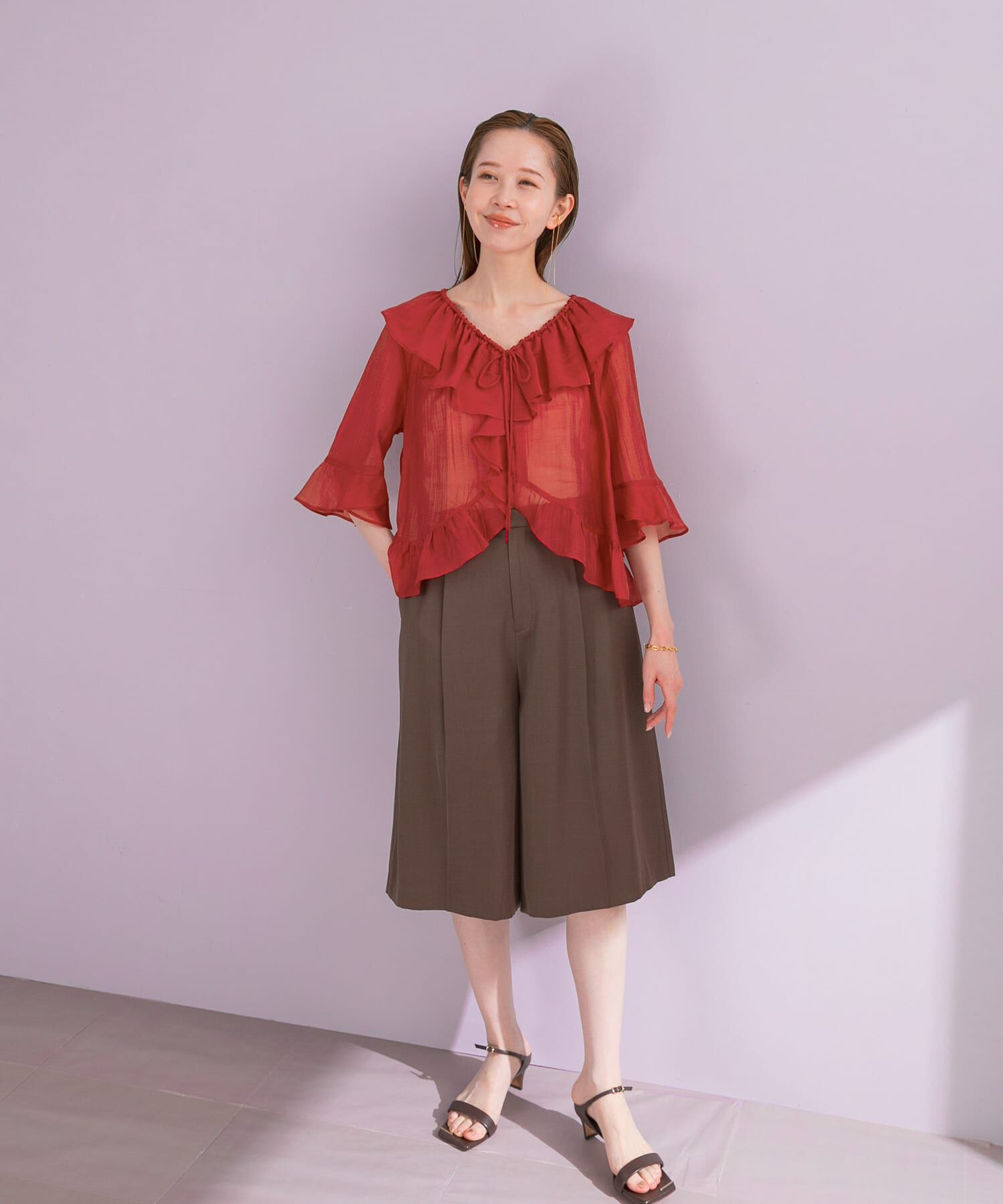 URBAN RESEARCH ROSSO「シアーフリルブラウス」|シャツ・ブラウス|