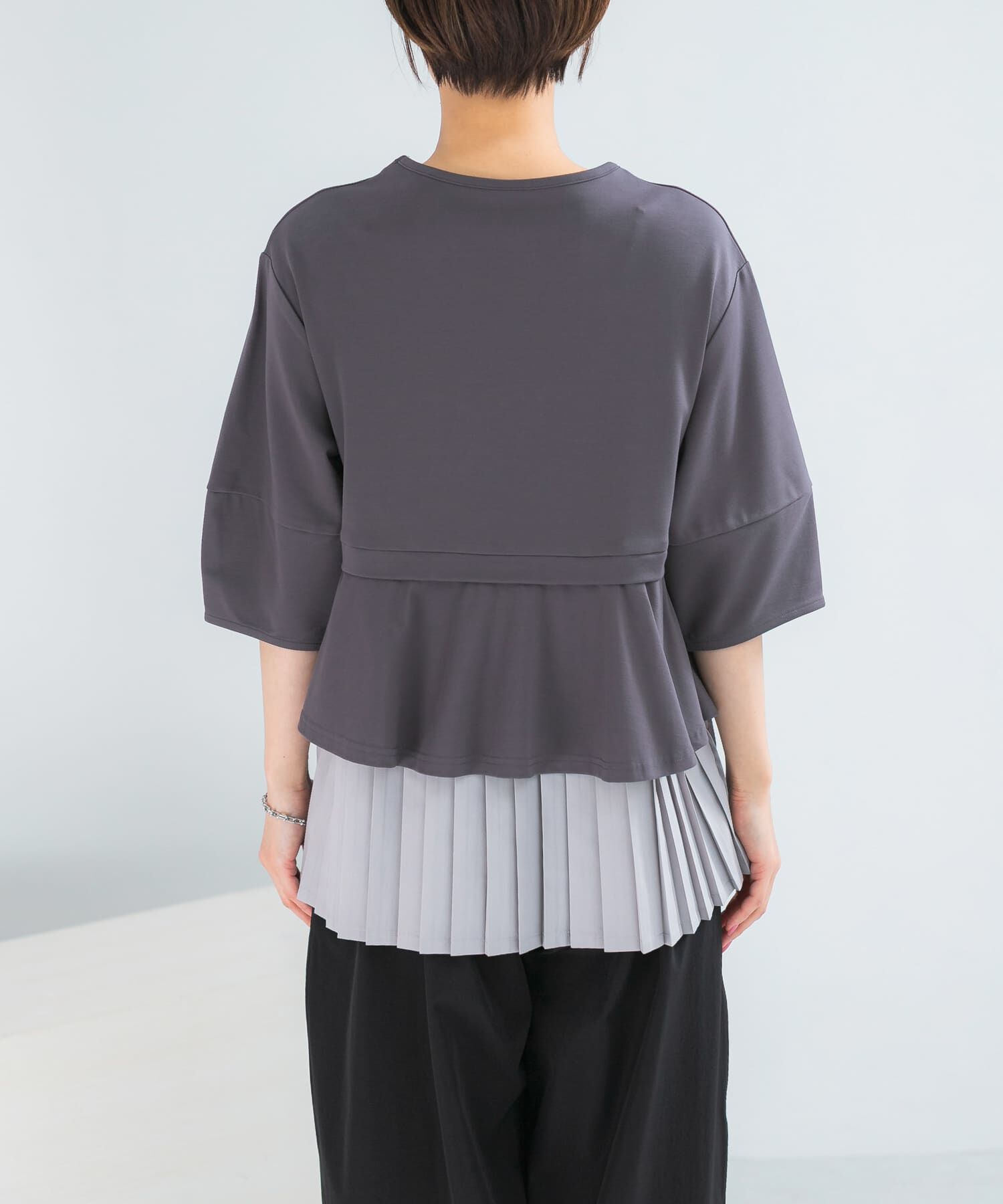 URBAN RESEARCH ROSSO「ELENDEEK　SLIDE FLARE DOCKING CUT AND SEWN」|Tシャツ・カットソー|